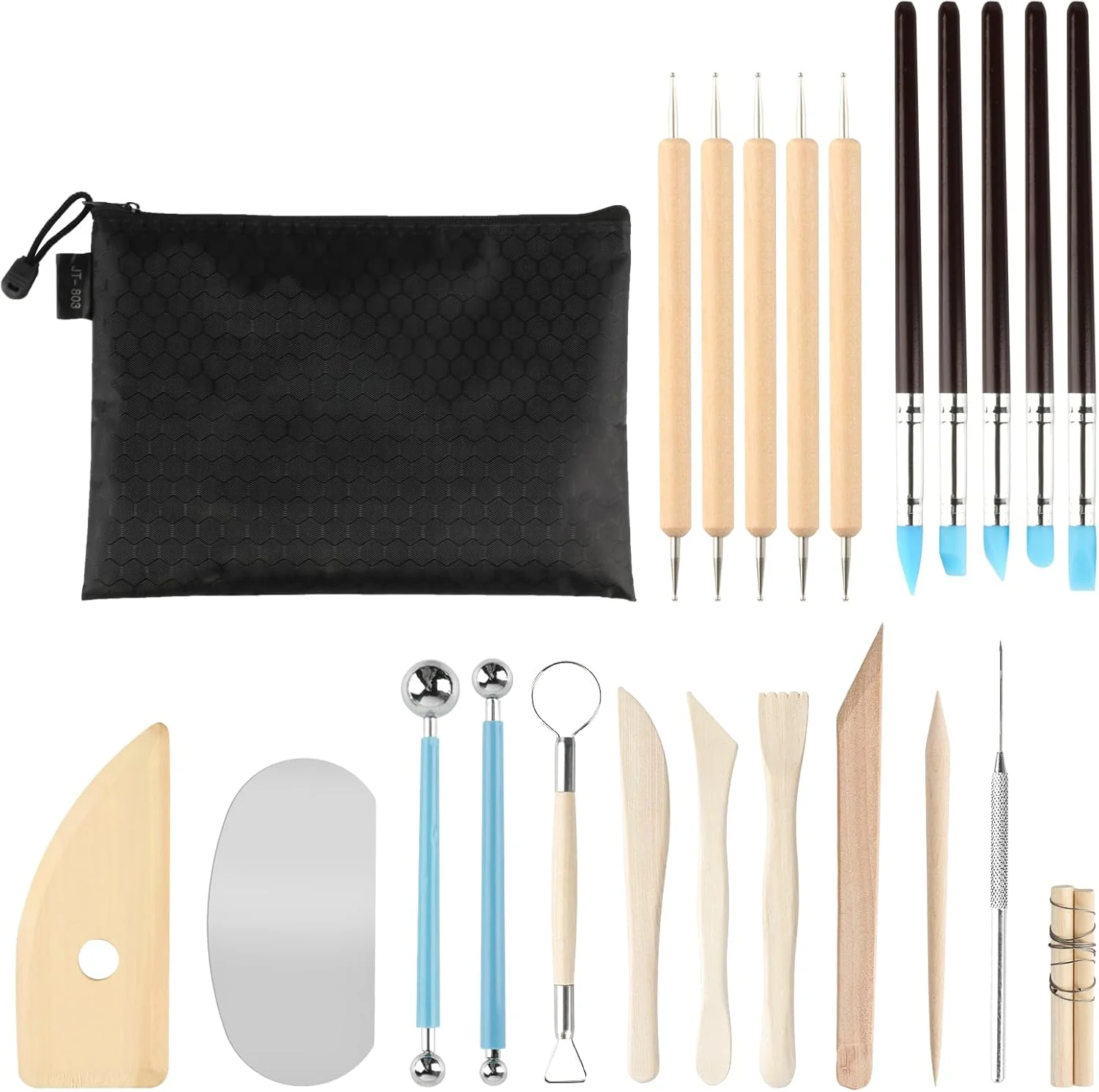 ست ابزار مدل سازی 23 تکه، ست ابزار سفالگری، ابزار مدل سازی، ابزار سفالگری، ست ابزار مجسمه سازی، ست ابزار سرامیک، ابزار سفالگری، ابزار مجسمه سازی، لوازم جانبی ابزار سفالگری پلیمری