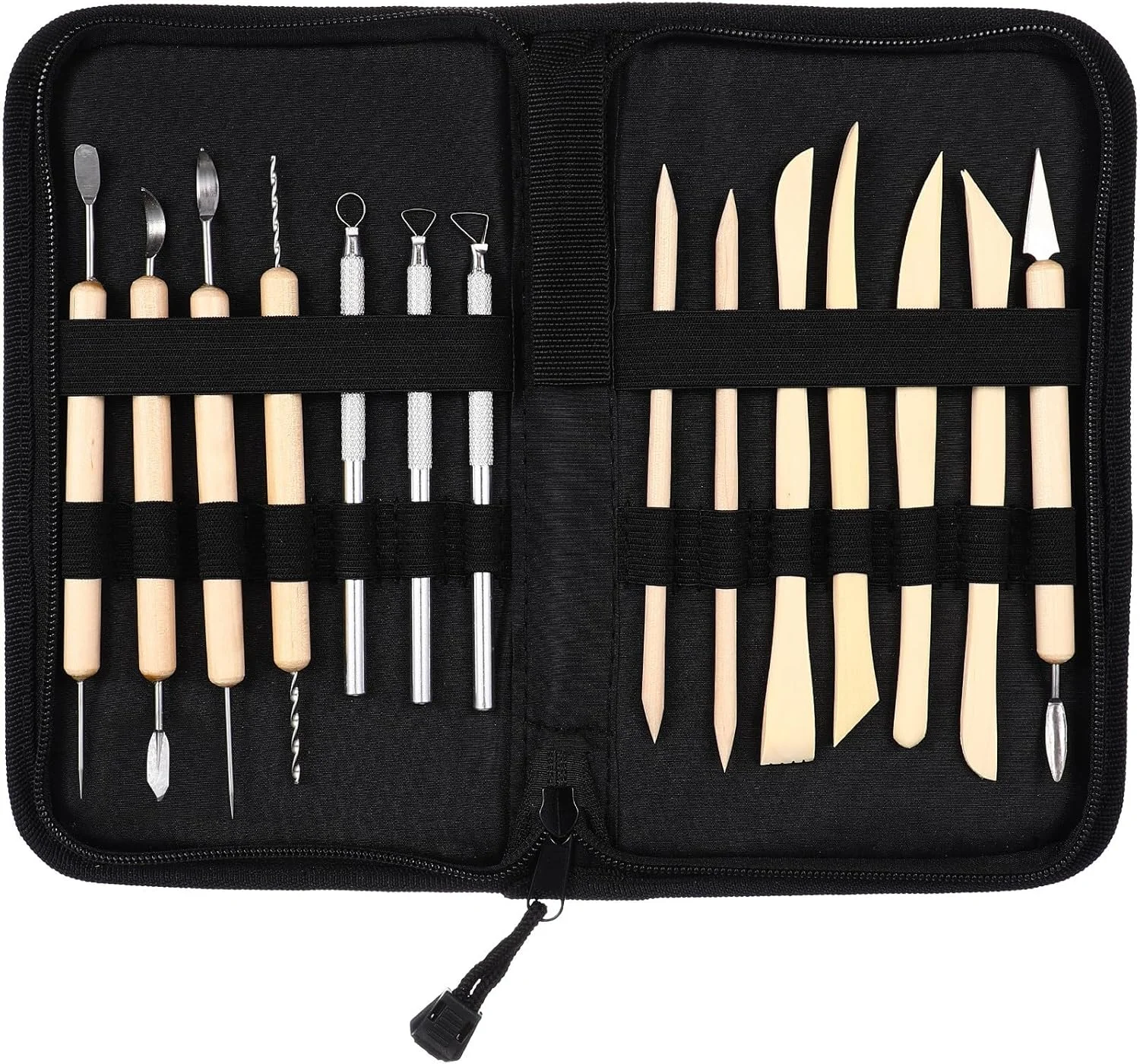 مجموعه ابزار سفالگری حرفه ای 14 در 1 BESPORTBLE، مجموعه ابزار مجسمه سازی چوبی و فلزی برای مجسمه ها و کارهای رسی، چند منظوره برای استفاده روزمره