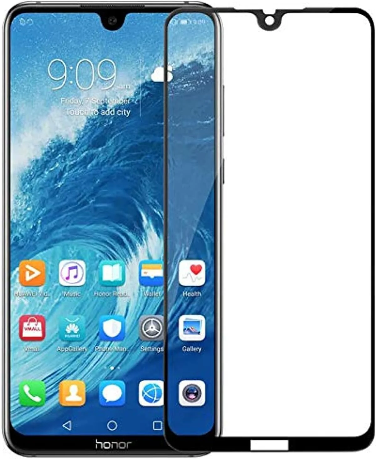 محافظ صفحه نمایش شیشه ای حرارت دیده فول 3D هواوی Honor 8X - مشکی