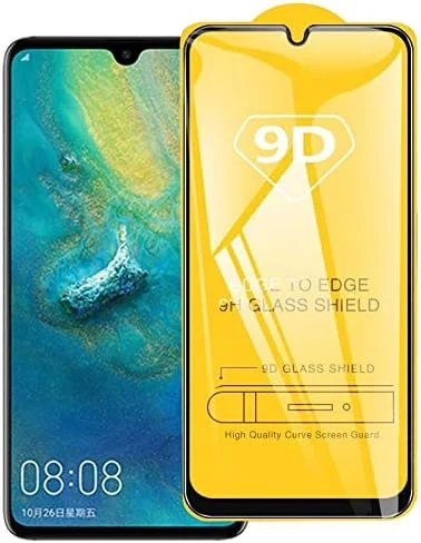 محافظ صفحه نمایش شیشه ای حرارت دیده 9D با چسب کامل برای گوشی موبایل هوآوی P20