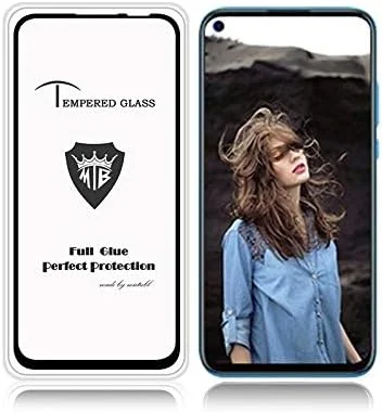 محافظ صفحه نمایش شیشه ای حرارت دیده ضد اثر انگشت با چسب کامل برای گوشی های موبایل هوآوی P20 Lite (2019) و نوا 5i (مشکی) لوازم جانبی تلفن همراه