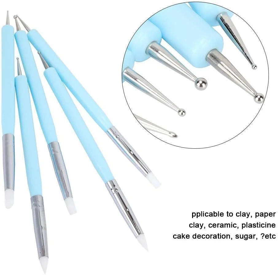 ست 5 عددی ابزار سفالگری، ابزار مجسمه سازی هنری سفالگری، ابزار مجسمه سازی سر سیلیکونی خاک رس سفالگری، ابزار صنایع دستی مجسمه سازی هنری ست 5 عددی ابزار سفالگری، ابزار مجسمه سازی هنری سفالگری، ابزار مجسمه سازی سر سیلیکونی خاک رس سفالگری، ابزار صنایع دستی مجسمه سازی هنری