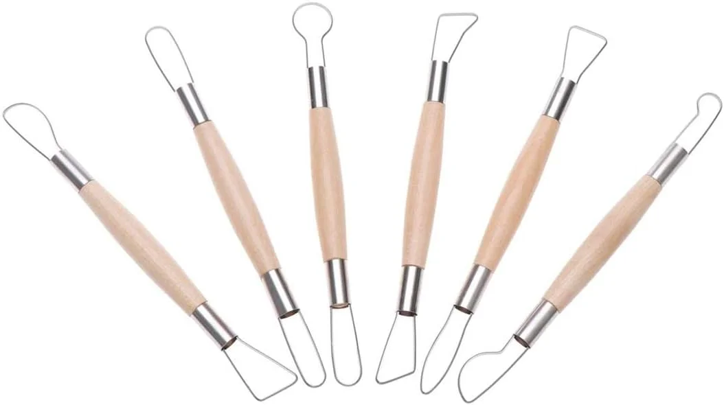 مجموعه ابزار مدل‌سازی خمیر کلی kjbCph، مجموعه 12 عددی ابزار مجسمه‌سازی خمیر کلی، ابزار حکاکی خراشنده خمیر کلی برای سفالگری، سرامیک، مجسمه‌سازی، حکاکی، کاردستی DIY