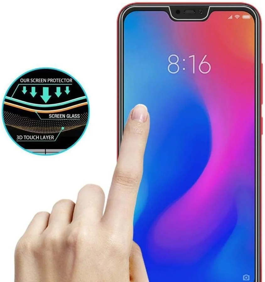 بسته 3 عددی محافظ صفحه نمایش شیشه ای حرارت دیده 9H 2.5D برای گوشی های Huawei Honor 8 8x 8A 8C، فیلم محافظ برای Huawei Honor 8 Lite 8X MAX، محافظ صفحه نمایش HD برای Huawei Honor 8 Lite