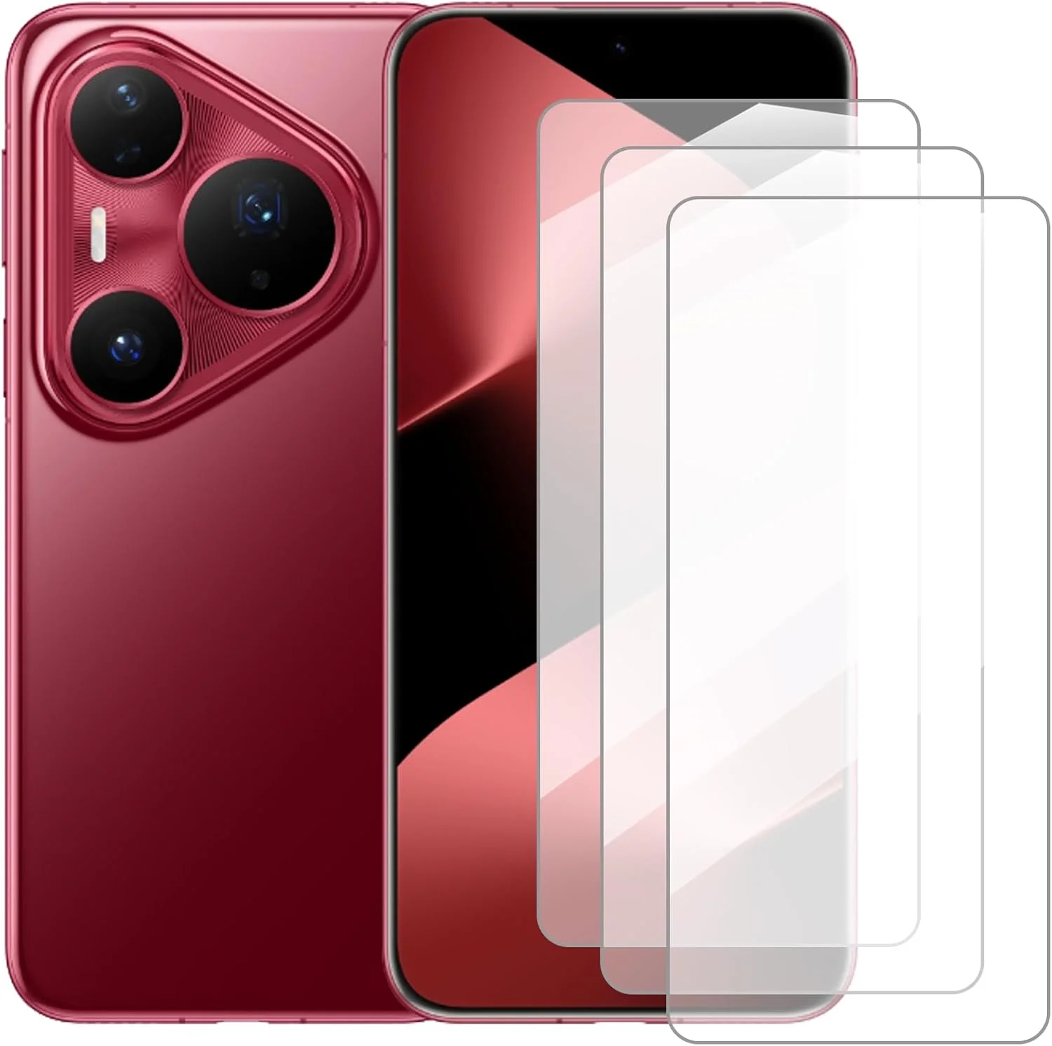 محافظ صفحه نمایش دامولون سازگار با هوآوی Pura 80 Pro+ (6.8 اینچ) [بسته 3 عددی] محافظ صفحه شیشه ای مناسب برای هوآوی Pura 80 Pro Plus، فیلم محافظ شیشه ای تمپر شده