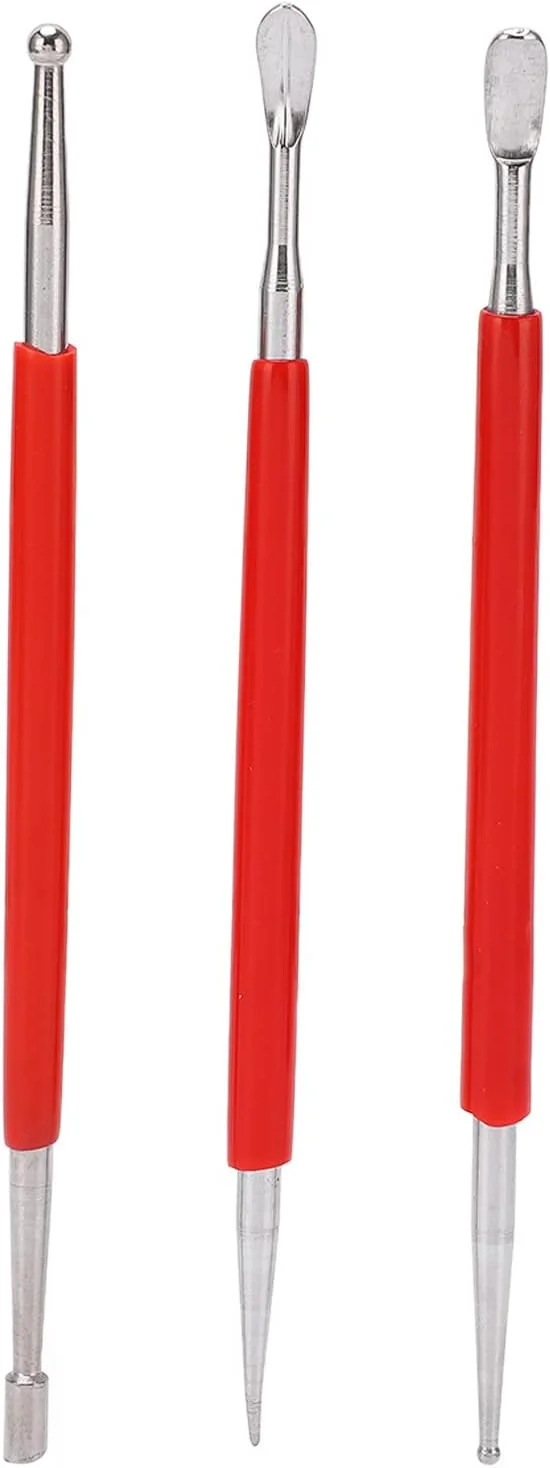 ابزار مجسمه سازی سفالی، 3 عدد ابزار سفال دو طرفه برای مدل سازی، حکاکی و مجسمه سازی