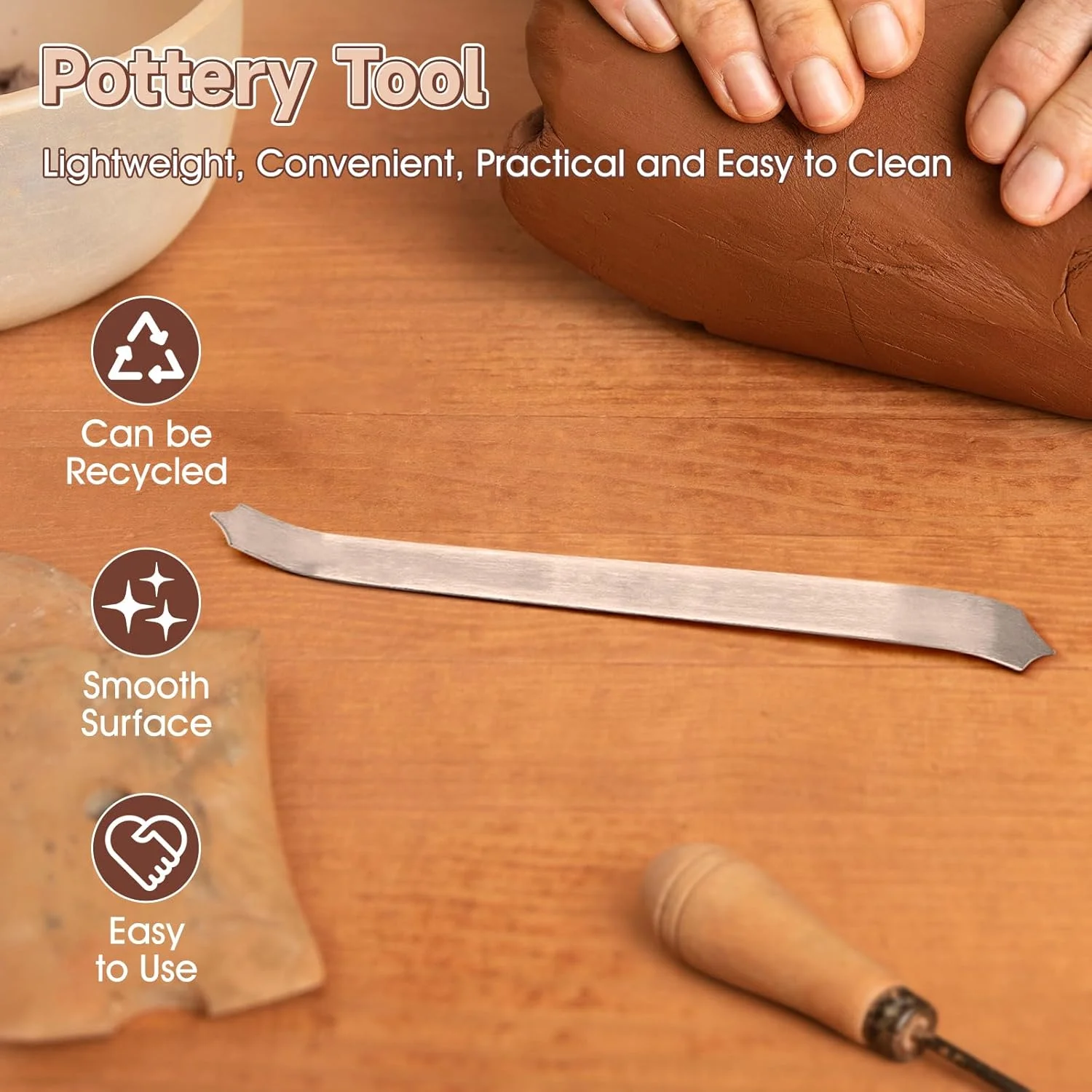 ابزار سفالگری Simhoa، ابزار حکاکی، ماله، طرح فلس اژدها و ماهی، مناسب بزرگسالان و کودکان، C