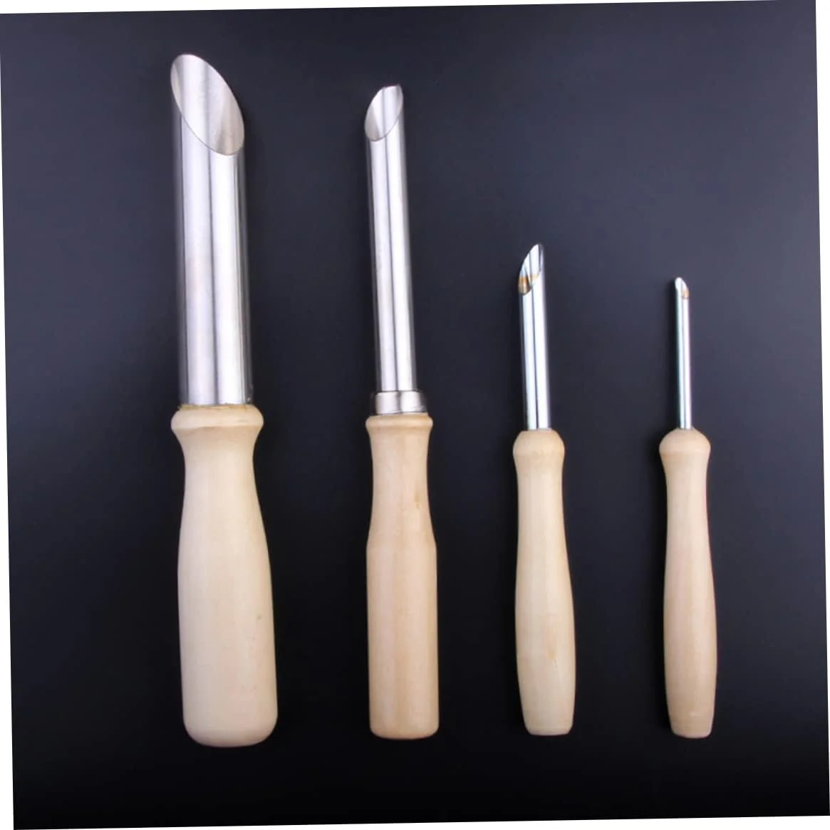 ابزار پانچ خمیر رس، ست ابزار مجسمه سازی نرم با سوراخ گرد، قالب دهی دایره ای، سفالگری، هنر DIY، ابزار مجسمه سازی خمیر رس نرم 4 عددی