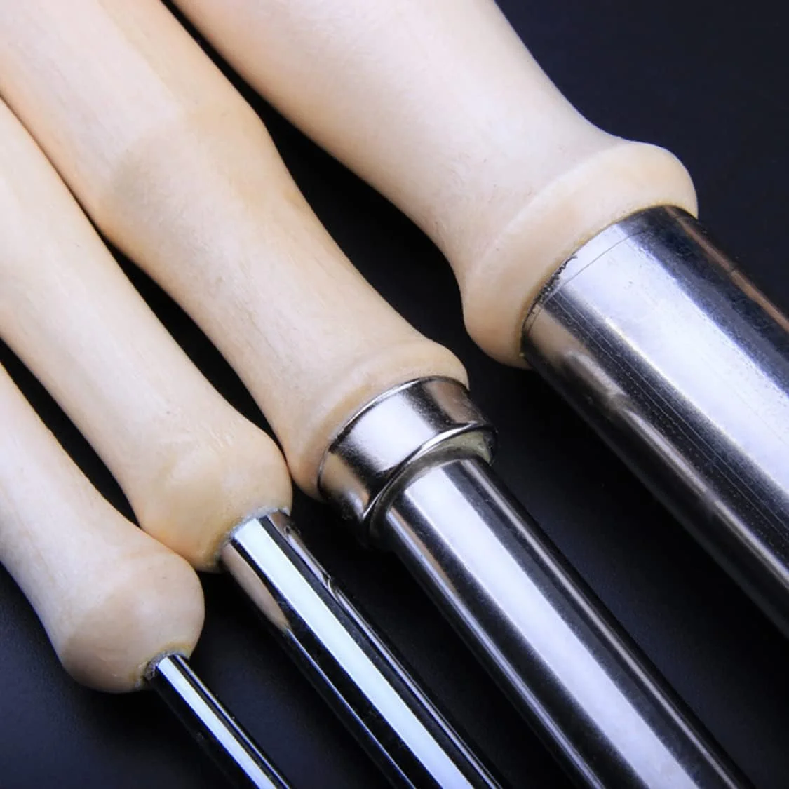 ابزار پانچ خمیر رس، ست ابزار مجسمه سازی نرم با سوراخ گرد، قالب دهی دایره ای، سفالگری، هنر DIY، ابزار مجسمه سازی خمیر رس نرم 4 عددی