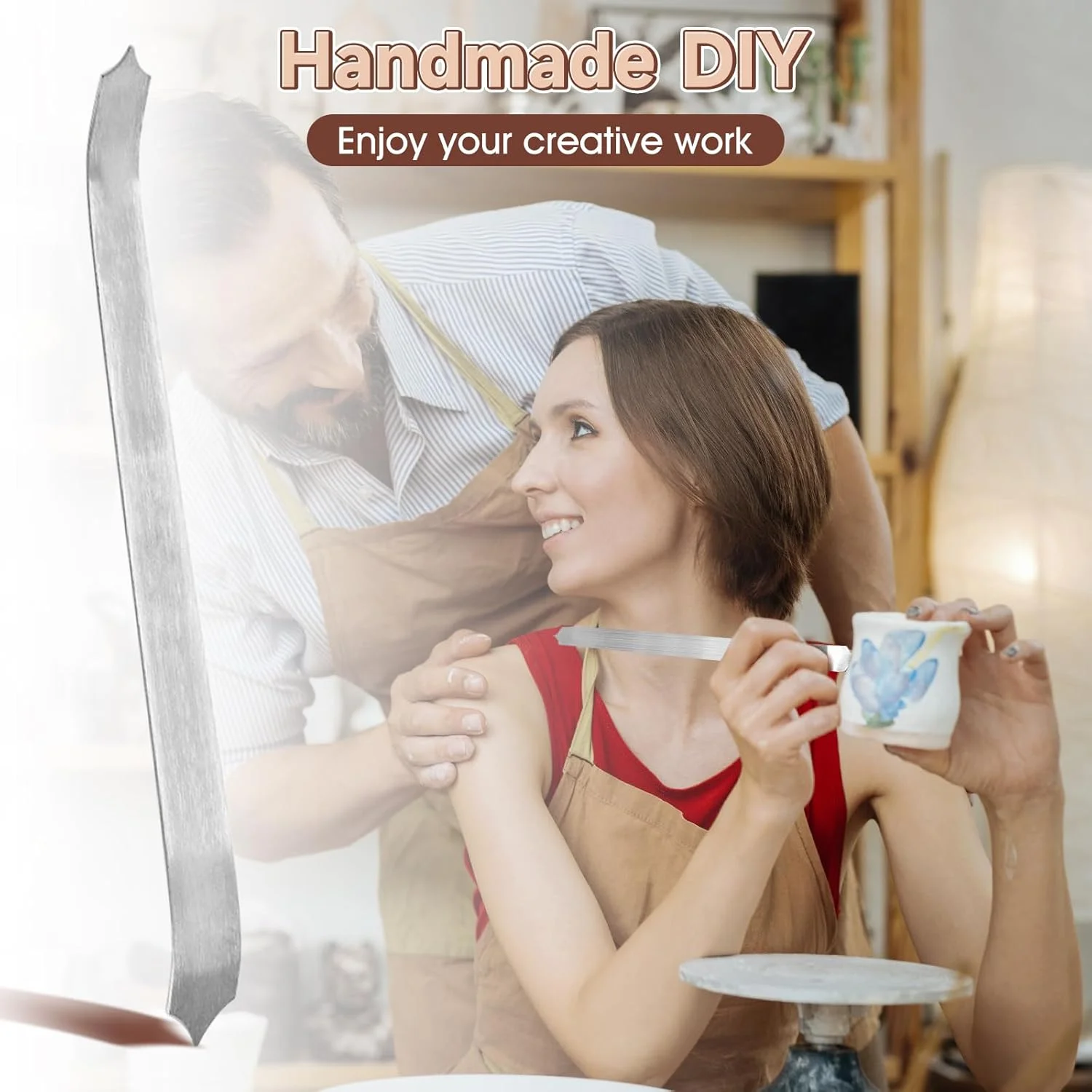 ابزار سفالگری Simhoa، ابزار حکاکی، ماله، طرح فلس اژدها و ماهی، مناسب بزرگسالان و کودکان، C