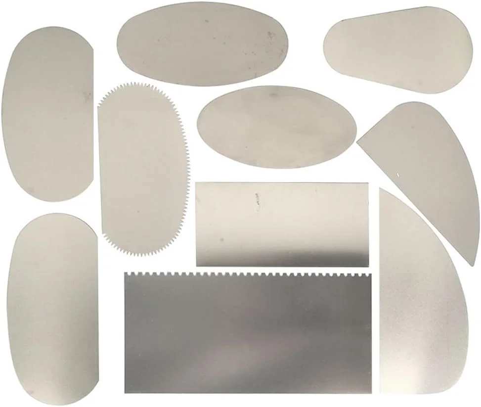 مجموعه 10 عددی کاردک های استیل Quweiz برای سفالگری، ابزارهای قالب گیری، برش سرامیک، کاردستی خراشنده برای مجسمه سازی، بافت دهی سرامیک و مدل سازی
