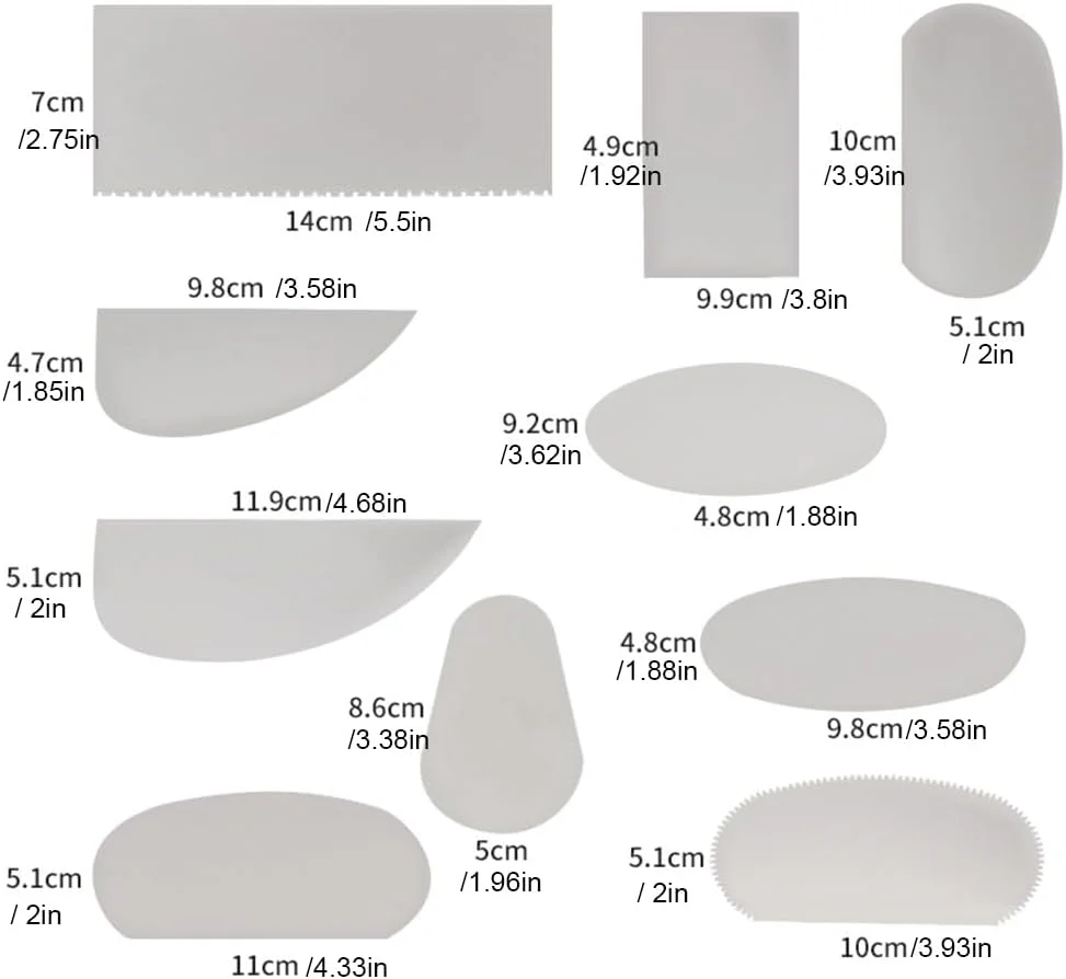 مجموعه 10 عددی کاردک های استیل Quweiz برای سفالگری، ابزارهای قالب گیری، برش سرامیک، کاردستی خراشنده برای مجسمه سازی، بافت دهی سرامیک و مدل سازی