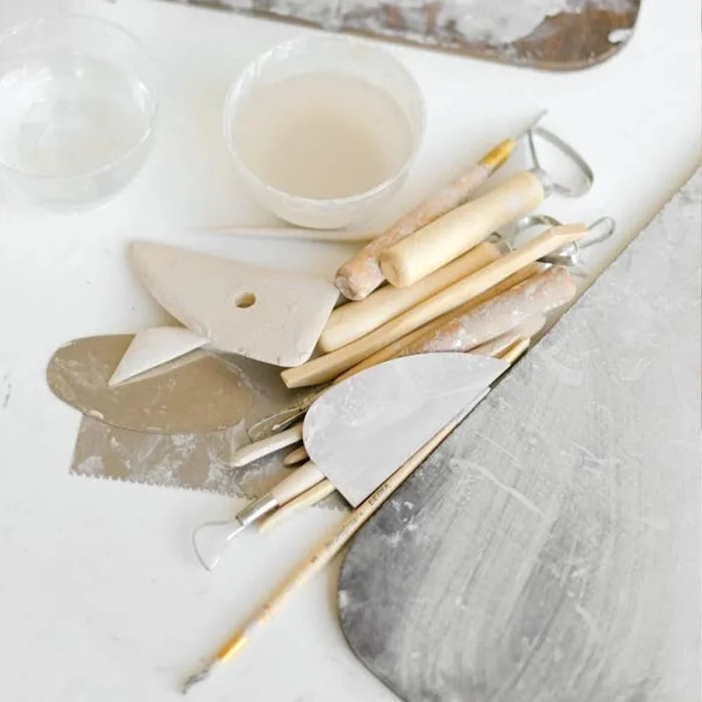 مجموعه 10 عددی کاردک های استیل Quweiz برای سفالگری، ابزارهای قالب گیری، برش سرامیک، کاردستی خراشنده برای مجسمه سازی، بافت دهی سرامیک و مدل سازی