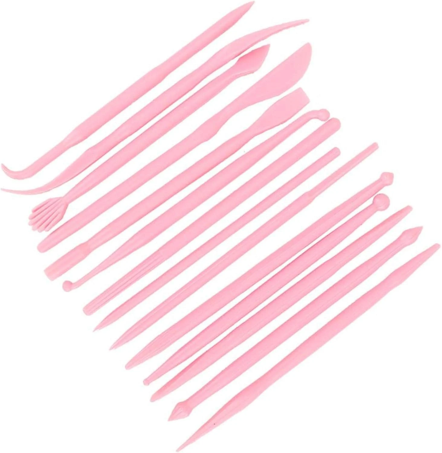 ست 14 عددی ابزار مجسمه سازی حرفه ای خاک رس، ابزار حکاکی سفالگری برای بزرگسالان، مبتدیان و کودکان (صورتی)