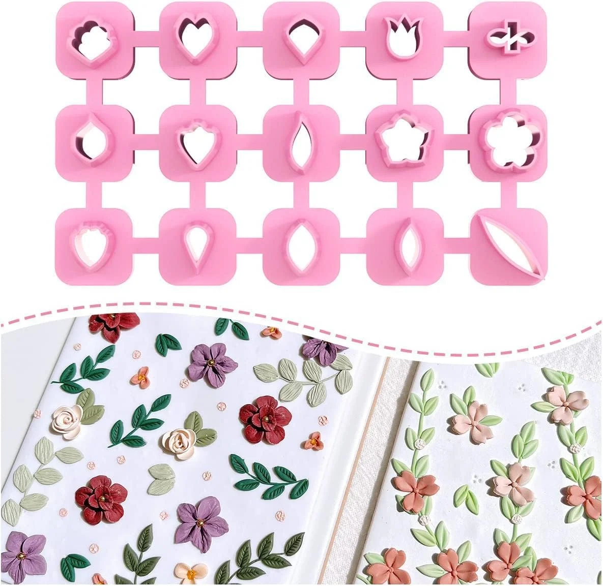 کنزون | کاتر های کوچک خمیر پلیمری | ابزار برش خمیر | ابزار ساخت گوشواره | ابزار برش خمیر برای ساخت جواهرات | رنگ ممکن است متفاوت باشد | مجموعه 15 عددی |