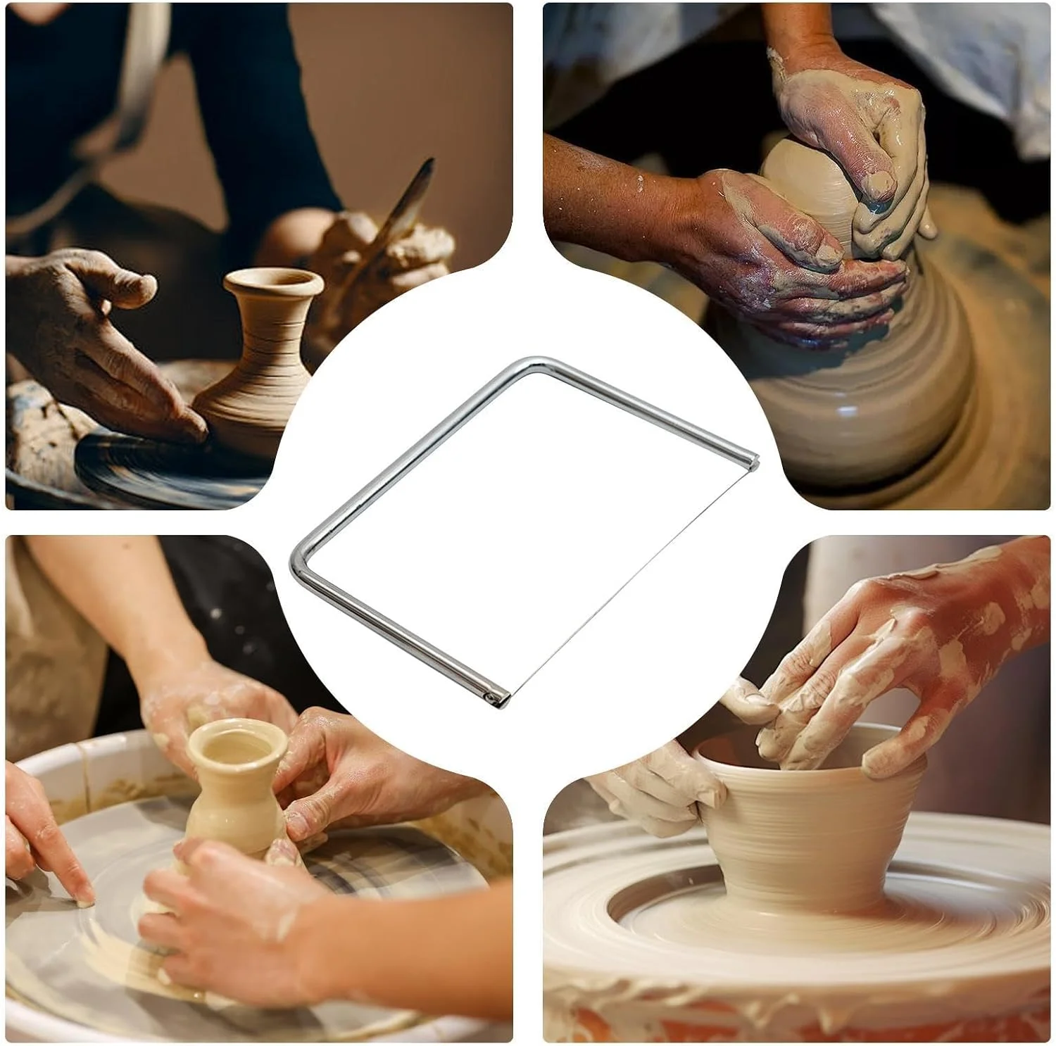 ابزار برش زاویه ای خاک رس، ابزار پیرایش سفال، برش دهنده پخ سیم فولادی ضد زنگ ابزار مدل سازی برش زاویه ای سرامیک سفال برای مجسمه سازی ابزار برش زاویه ای خاک رس، ابزار پیرایش سفال، برش دهنده پخ سیم فولادی ضد زنگ ابزار مدل سازی برش زاویه ای سرامیک سفال برای مجسمه سازی