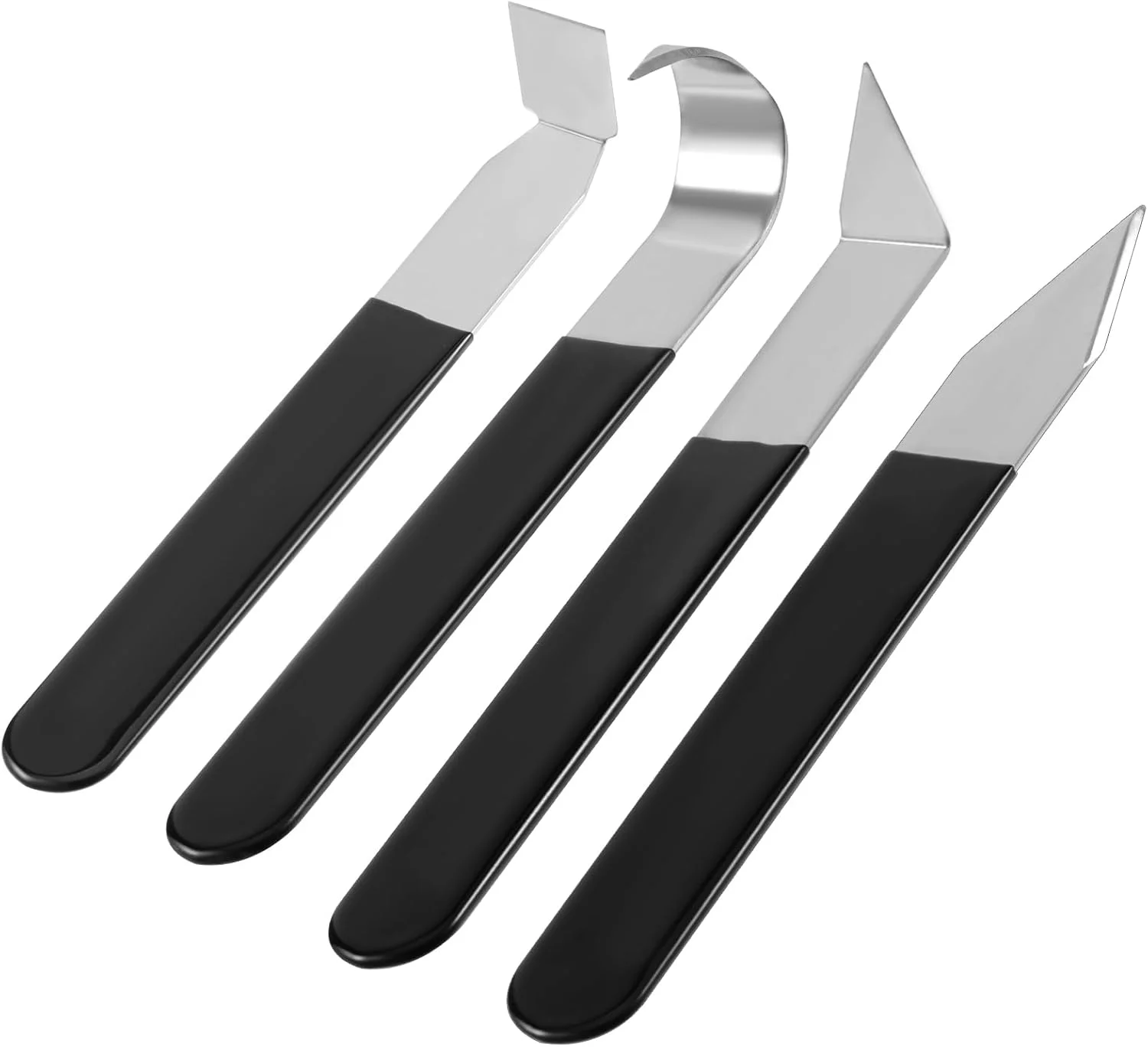 ابزار مجسمه سازی سفالی، ست 4 عددی، چاقوی حکاکی فلزی، ابزار هنری برای برش، شکل دهی و قالب گیری خاک رس