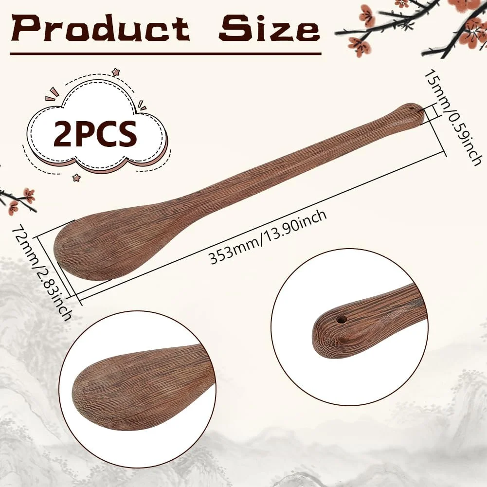 یونی کرافت تیل، 2 عدد ابزار مجسمه سازی و مدل سازی خمیر چوبی، 353x72x15 میلی متر، ابزار سفالگری قهوه ای نارگیلی، ابزار دسته چوبی برای سفالگری و صنایع دستی هنری DIY