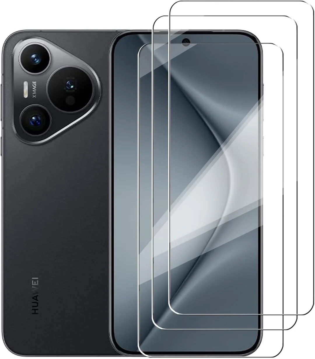 محافظ صفحه نمایش شیشه ای حرارت دیده [بسته 3 عددی] WRTBS برای Huawei Pura 70، سختی 9H، وضوح بالا، پوشش کامل، ضد خش، بدون حباب، ضد اثر انگشت