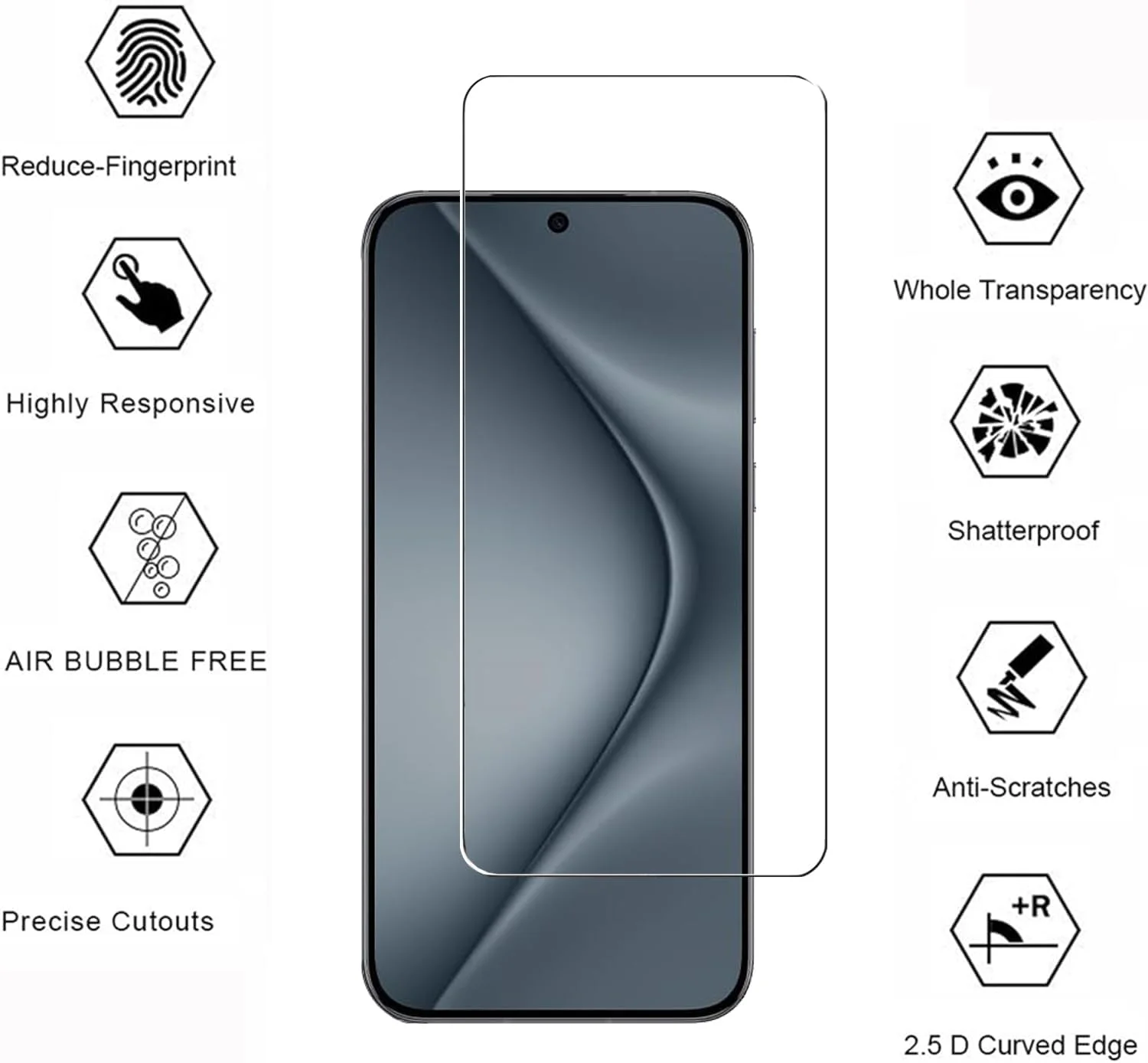 محافظ صفحه نمایش شیشه ای حرارت دیده [بسته 3 عددی] WRTBS برای Huawei Pura 70، سختی 9H، وضوح بالا، پوشش کامل، ضد خش، بدون حباب، ضد اثر انگشت