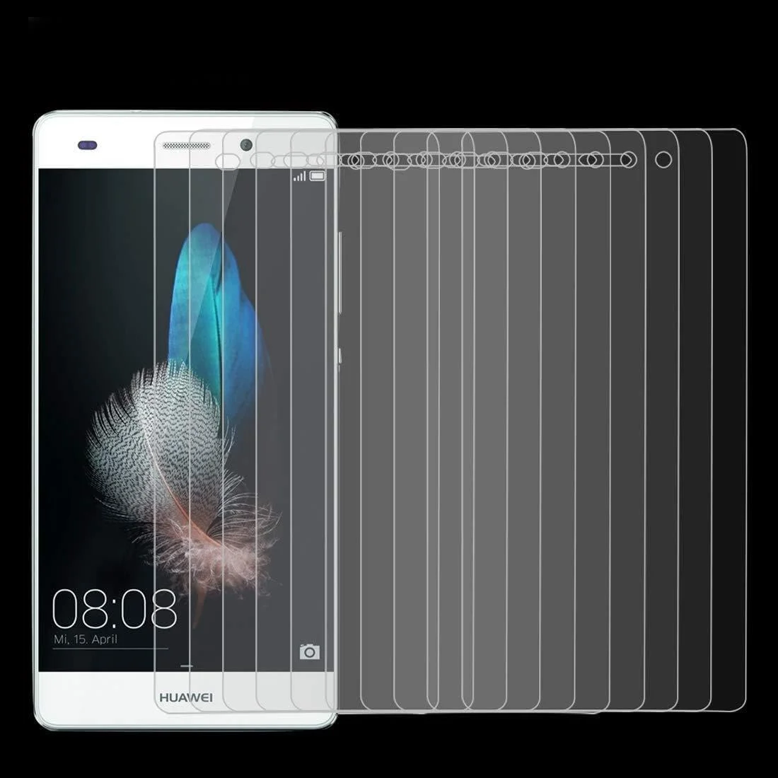 محافظ صفحه نمایش گوشی هوآوی مدل CHENCHUAN بسته 10 عددی، مناسب برای هوآوی P8 Lite / P8 mini، ضخامت 0.26 میلی متر، سختی سطح 9H، شیشه حرارت دیده ضد انفجار با لبه های 2.5D