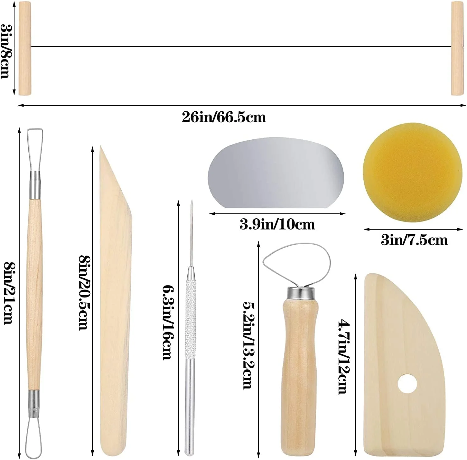 مجموعه 8 عددی ابزار مجسمه سازی سفال Shiwaki، مجموعه کامل ابزار مدل سازی خاک رس سفالی چوبی و فلزی، ابزار خاک رس سرامیکی برای سفالگری، طراحی مجسمه سرامیک برای مبتدیان مجموعه 8 عددی ابزار مجسمه سازی سفال Shiwaki، مجموعه کامل ابزار مدل سازی خاک رس سفالی چوبی و فلزی، ابزار خاک رس سرامیکی برای سفالگری، طراحی مجسمه سرامیک برای مبتدیان