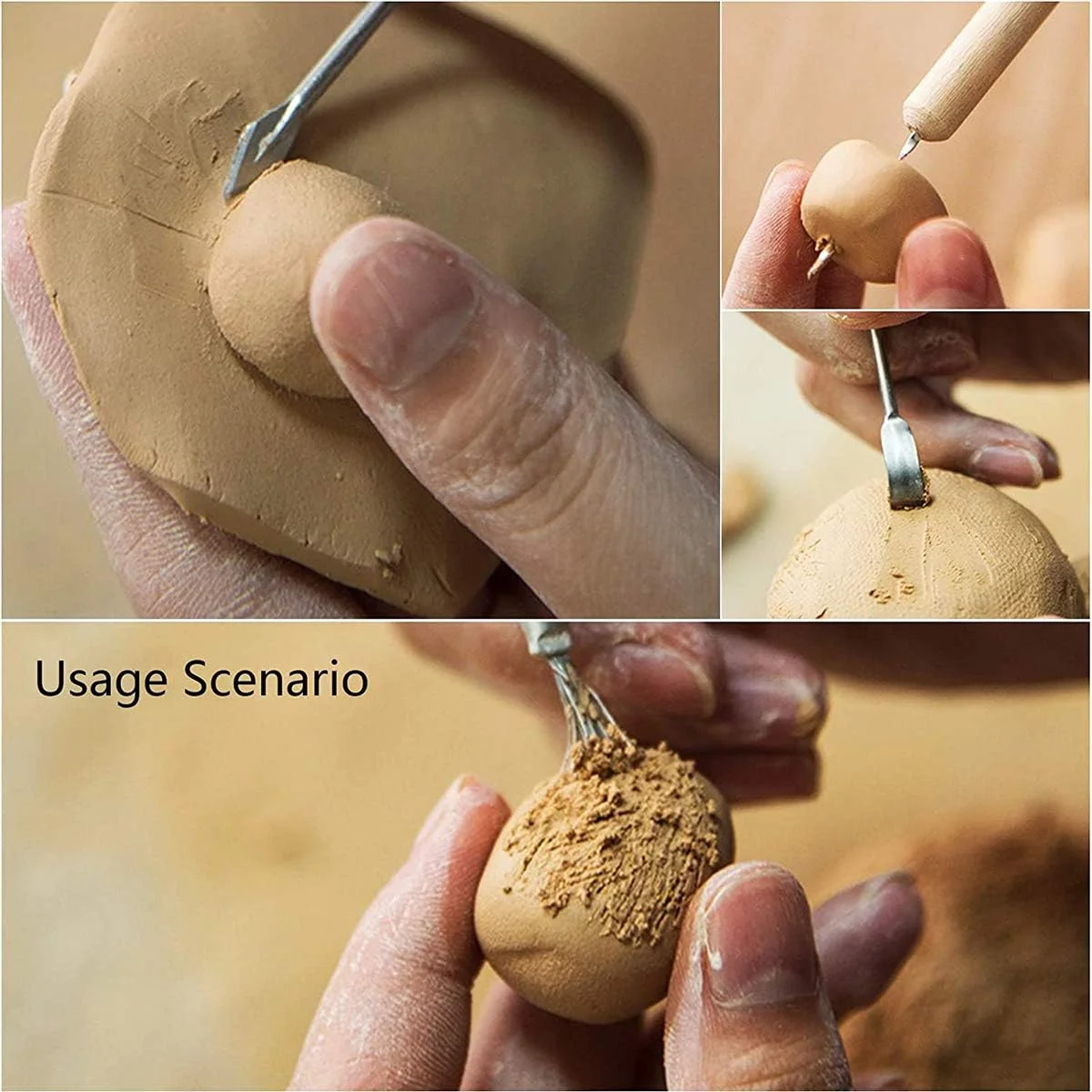 ابزار مدل سازی خمیر رسی XYJPCC، مجموعه 11 عددی ابزار مجسمه سازی خاک رس، مجموعه ابزار حکاکی سفالگری چوبی برای شکل دهنده ها و مدل سازی برجسته سازی هنر ابزارهای سفالگری DIY ابزار مدل سازی خمیر رسی XYJPCC، مجموعه 11 عددی ابزار مجسمه سازی خاک رس، مجموعه ابزار حکاکی سفالگری چوبی برای شکل دهنده ها و مدل سازی برجسته سازی هنر ابزارهای سفالگری DIY