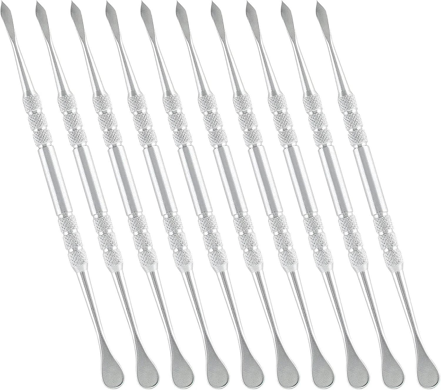 ابزار حکاکی موم Suiwotin، 10 عددی، ابزار مجسمه سازی استیل ضد زنگ، کیت ابزار موم، قاشق ابزار مجسمه سازی، دو سر، طول 4.6 اینچ، نقره ای