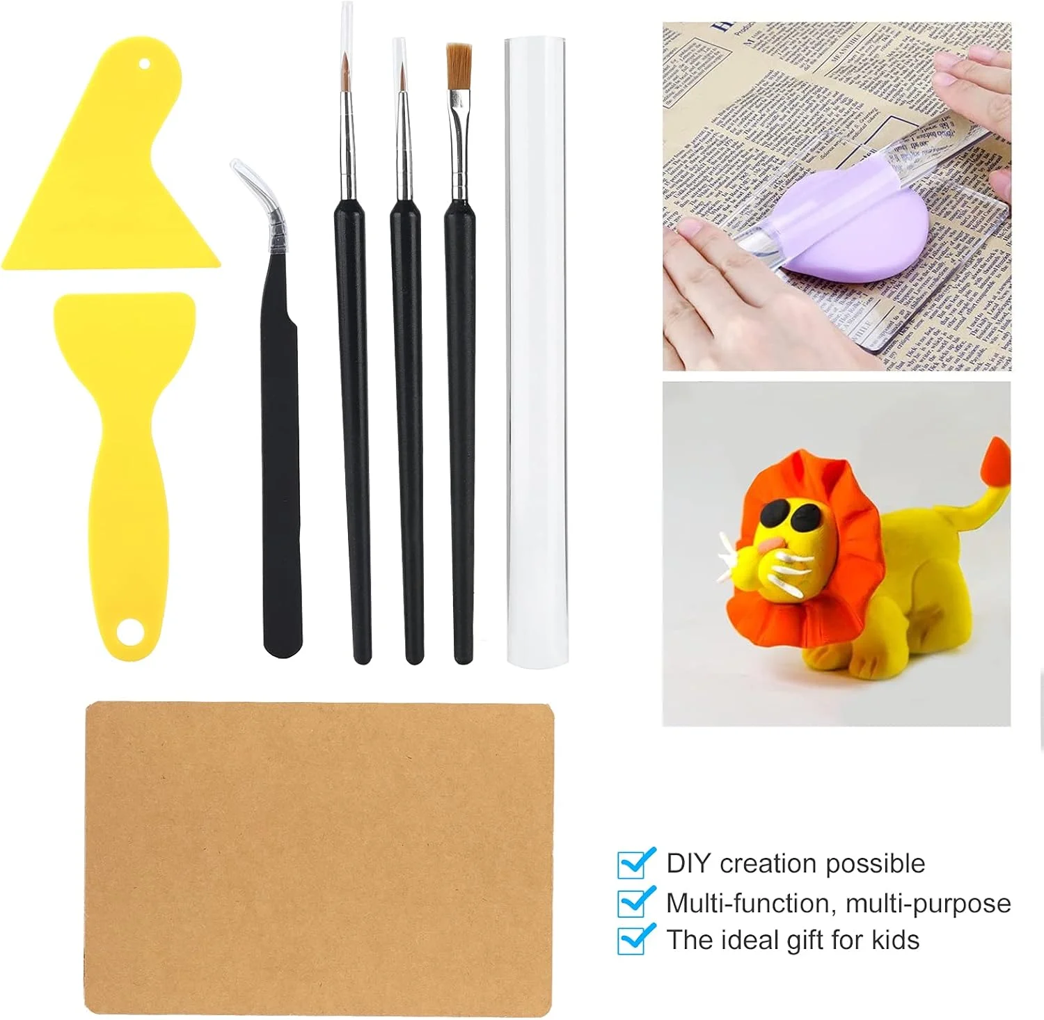 ابزار مجسمه سازی خاک رس، ست 7 عددی ابزار مجسمه سازی خاک رس، ست نقاشی سفال نرم، ابزار مجسمه سازی سفال چند منظوره