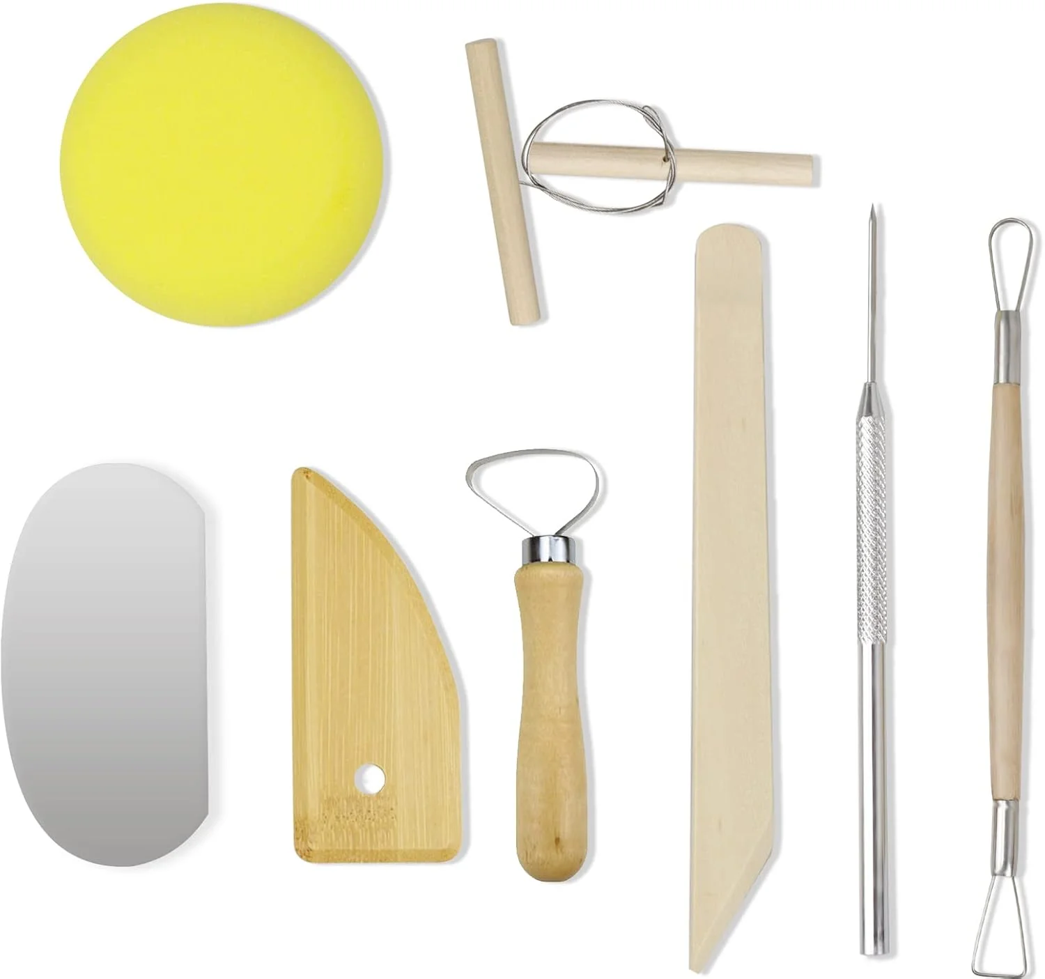 مجموعه 8 عددی ابزار سفالگری XIANGLONGY، ابزار гли رس، ابزار سفالگری، ابزار مجسمه سازی، ابزار مدل سازی، ابزار гли رس پلیمری برای بزرگسالان، به همراه کیف نگهداری، مناسب برای حکاکی، برجسته سازی و شکل دهی.