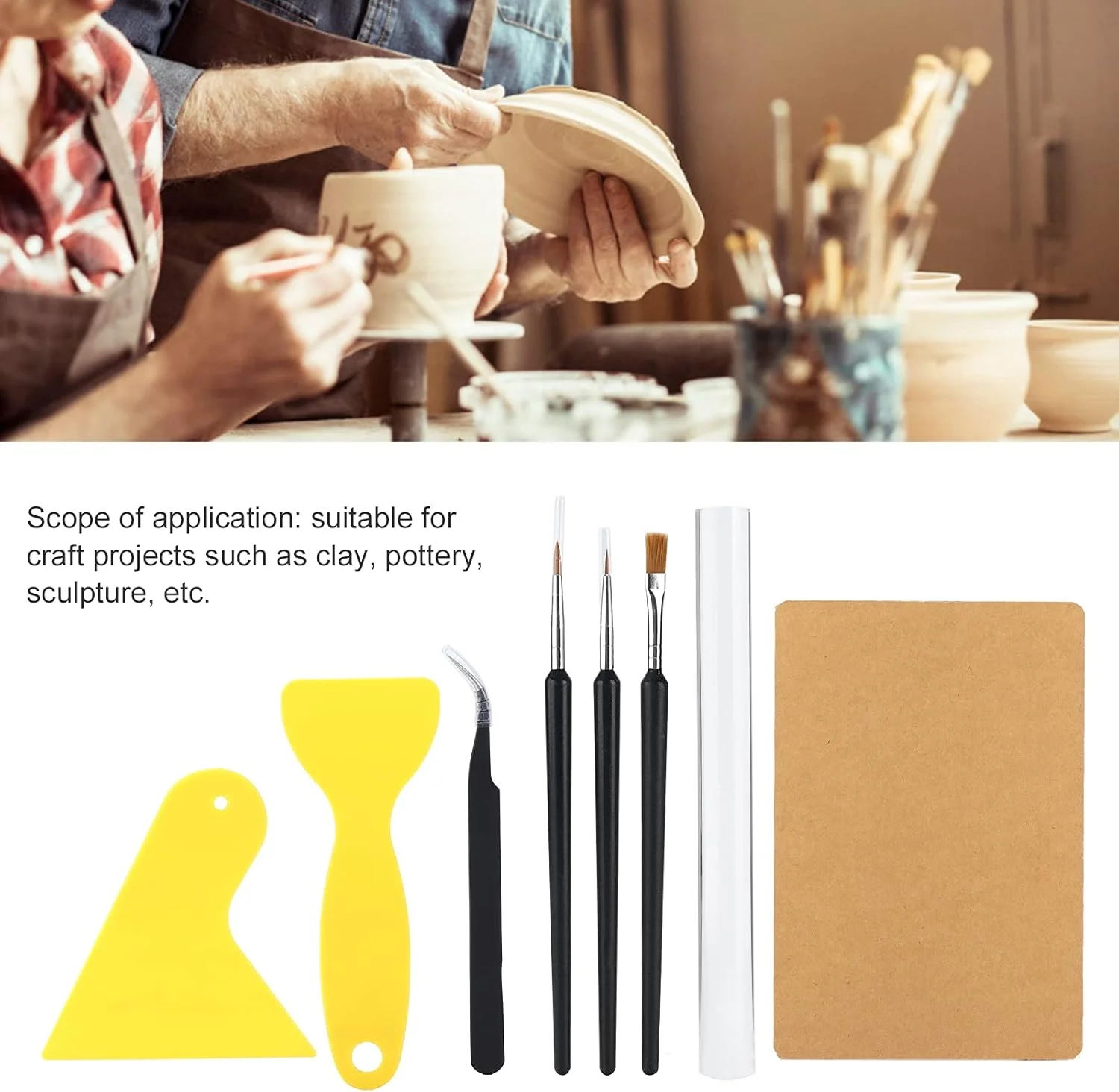 ابزار مجسمه سازی خاک رس، ست 7 عددی ابزار مجسمه سازی خاک رس، ست نقاشی سفال نرم، ابزار مجسمه سازی سفال چند منظوره