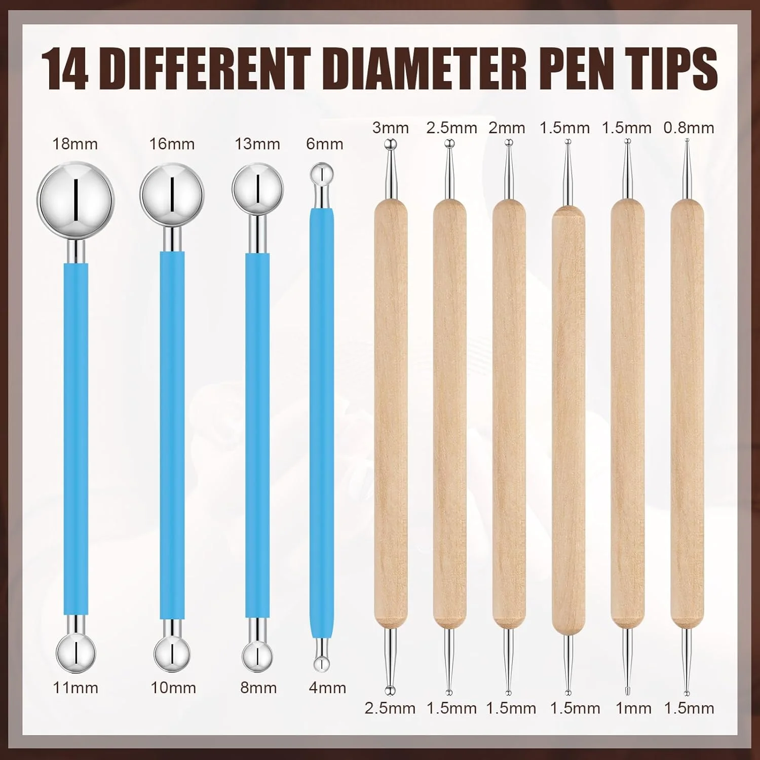مجموعه 6 عددی ابزار نقطه کوبی Teenyyou، شامل 60 قطعه ابزار مدل سازی سفال و خاک رس، ابزار برجسته سازی فلزی، ابزار نقطه گذاری سفالی سرامیکی برای نقاشی ماندالا، هنر سفال و خاک رس