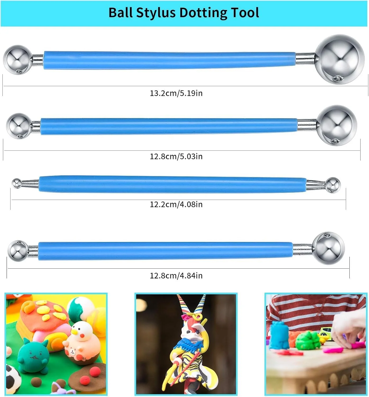 25 Pcs Ball Stylus Tools Dotting Sculpting Modeling Tools Clay Ceramics Pottery Carving Modelling Tool Embossing Sculpting Set