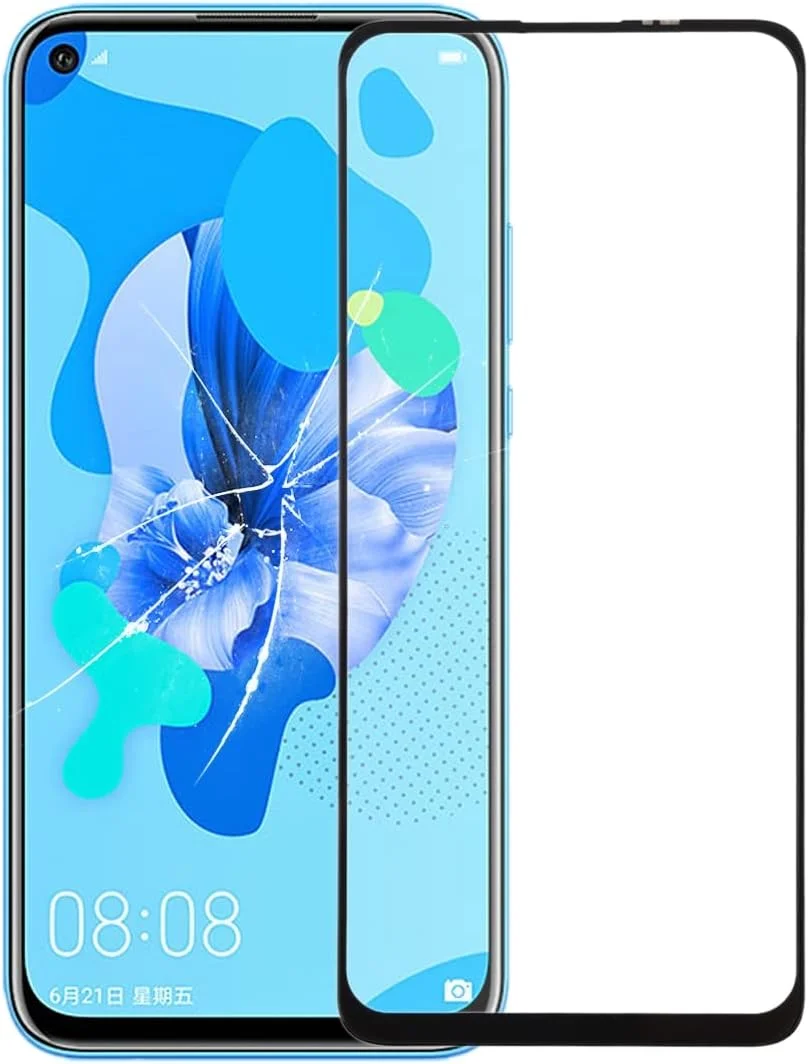 شیشه لنز بیرونی صفحه نمایش جلو با چسب شفاف نوری OCA برای هوآوی نوا 5i / نوا 6 se