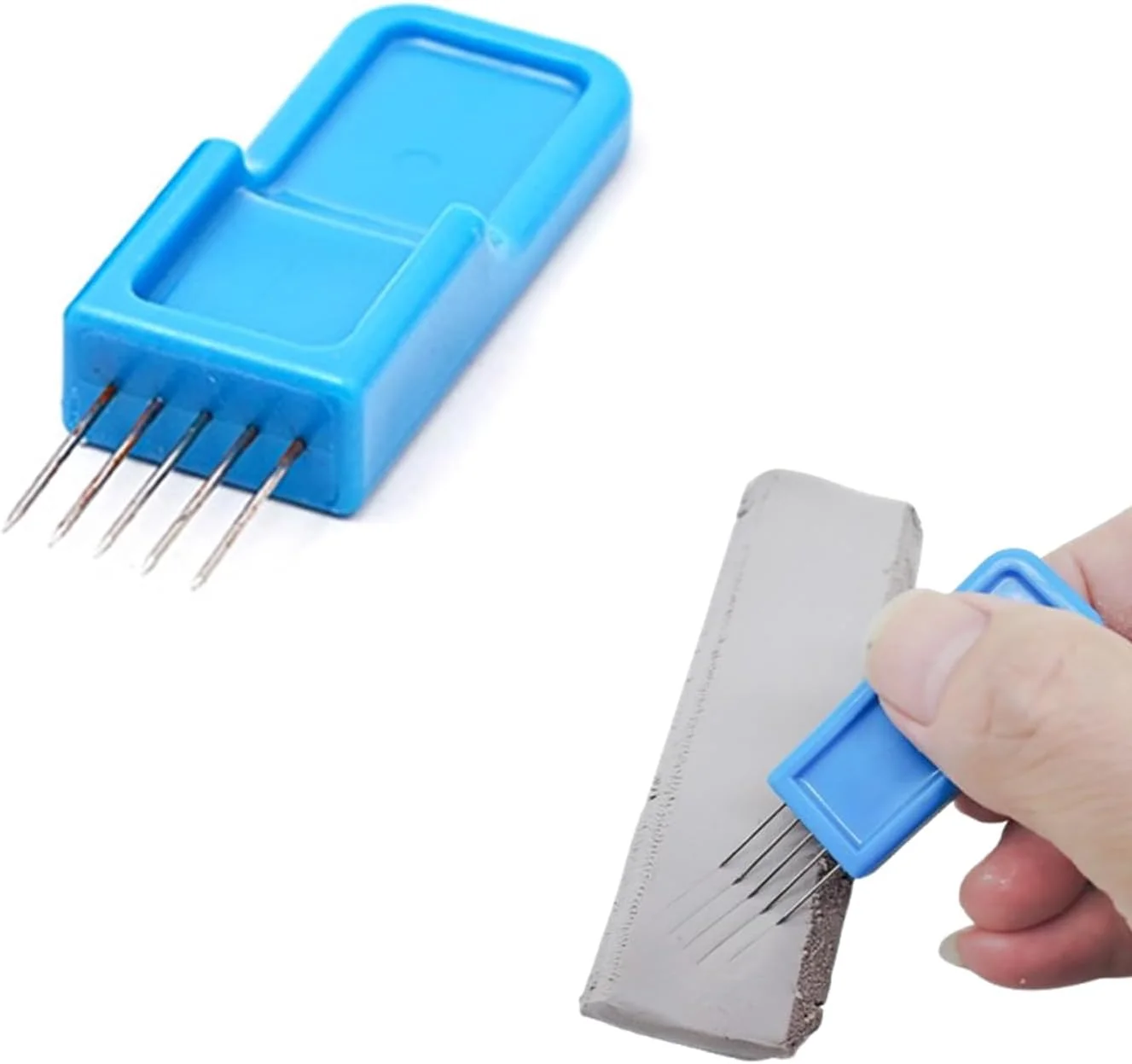 ابزار اتصال و بافت دهی رس XMHBG - ابزار خراش دهنده سفال دو طرفه برای مجسمه سازی، سرامیک و صنایع دستی رسی DIY، ابزار رس قابل حمل (آبی)