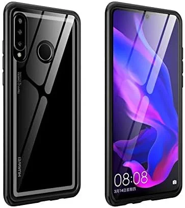 قاب محافظ فلزی سری Good Arc Yyq + شیشه حرارت دیده مناسب برای گوشی هوآوی P30 lite/nova 4e (مشکی) (رنگ: مشکی)