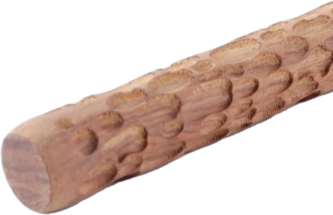 غلتک دستی ابزار سفالگری Hoite، مجموعه 5 عددی، غلتک گِلی با بافت چوبی، میله منقش برای غلتک طرح دار گِل