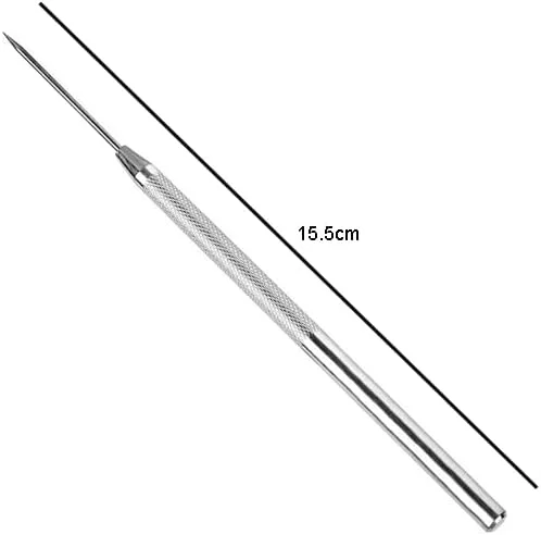 lasenersm مجموعه 4 عددی ابزار سوزنی سفالی، ابزار جزئیات سرامیکی، ابزار سوزنی مجسمه سازی سفال برای بافت دهی و مدل سازی سفال، نقره ای