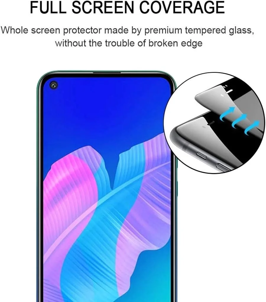محافظ صفحه نمایش شیشه ای گوشی موبایل GHZHEGIZHUND مناسب برای Huawei P40 Lite E چسب کامل، تمام صفحه، لوازم جانبی تلفن