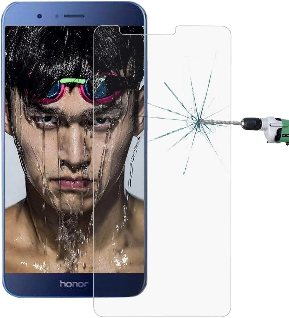 محافظ صفحه نمایش شیشه ای سخت 50 عددی برای گوشی هواوی Honor V9، ضخامت 0.26 میلی متر، سختی سطح 9H، ضد انفجار، محافظ صفحه نمایش شیشه ای حرارت دیده غیر تمام صفحه، بدون بسته بندی خرده فروشی