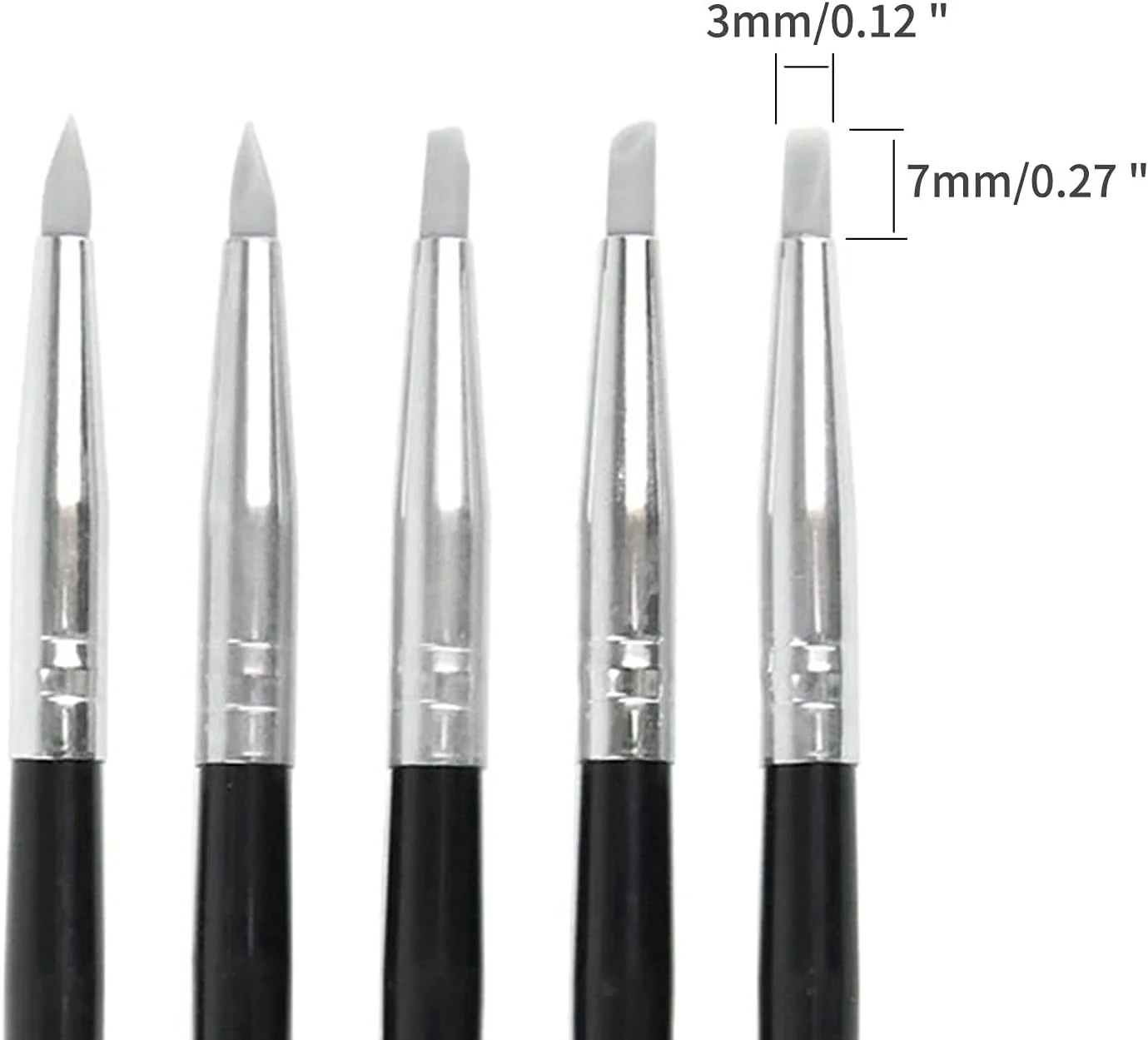 آسامویو 20 عدد نوک سیلیکونی ابزار مجسمه سازی و مدل سازی خاک رس، ابزار سفالگری برای حکاکی، شکل دادن، مجسمه سازی با خاک رس، مدل سازی، نقاشی