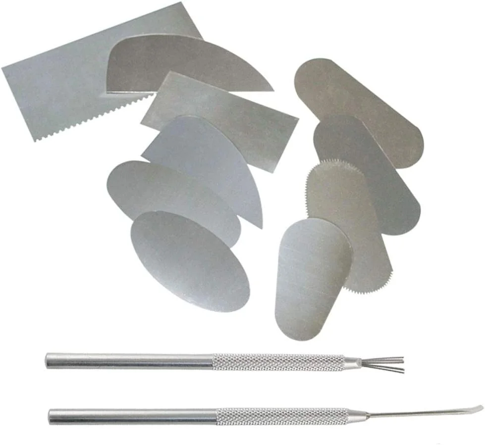 مجموعه 12 عددی ابزار مجسمه سازی و بافت دهی LRONG، ابزار مدل سازی سفالگری، برش مجسمه سازی خاک رس از جنس استیل ضد زنگ به همراه سوزن سرامیکی و ابزار جزئیات بافت سیم پر