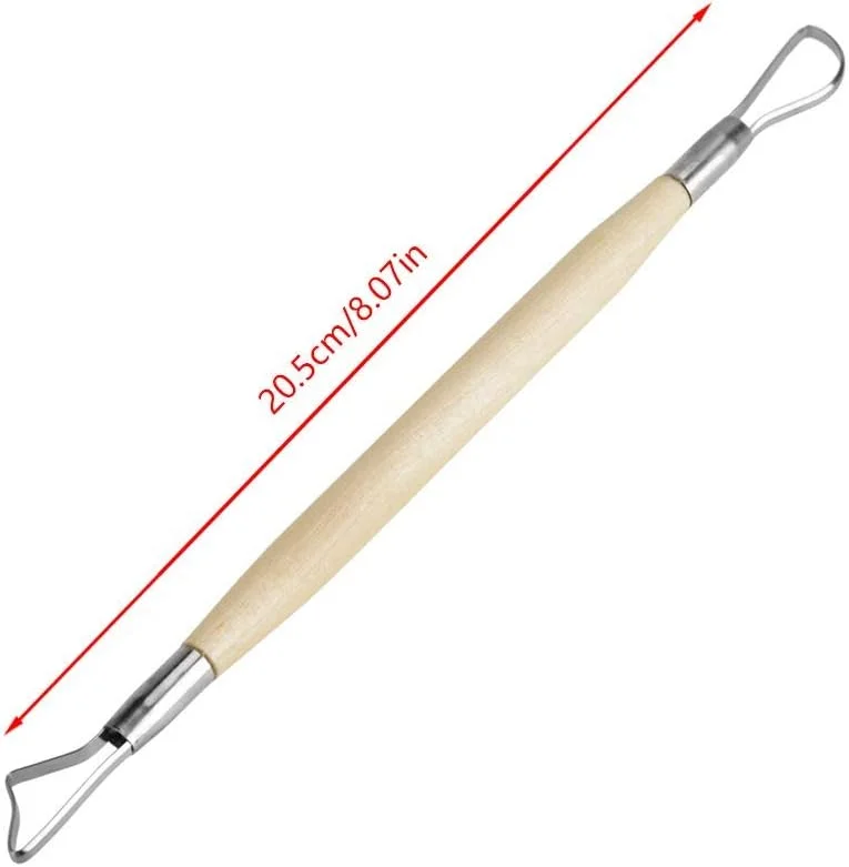 ست مجسمه سازی با خاک رس، ابزارهای مجسمه سازی سفالی، دسته چوبی، کیت ابزار حکاکی سرامیک برای دانشجویان، مبتدیان، متخصصان، هنر و صنایع دستی