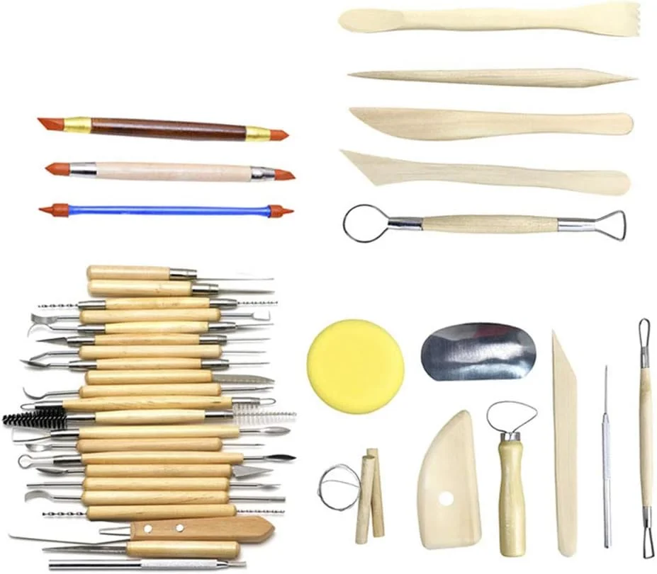 مجموعه 38 عددی ابزار حکاکی سفال چوبی YZJWCJ برای نقاشی روی سنگ، مدل سازی خاک رس سفال، برجسته سازی هنر ناخن DIY