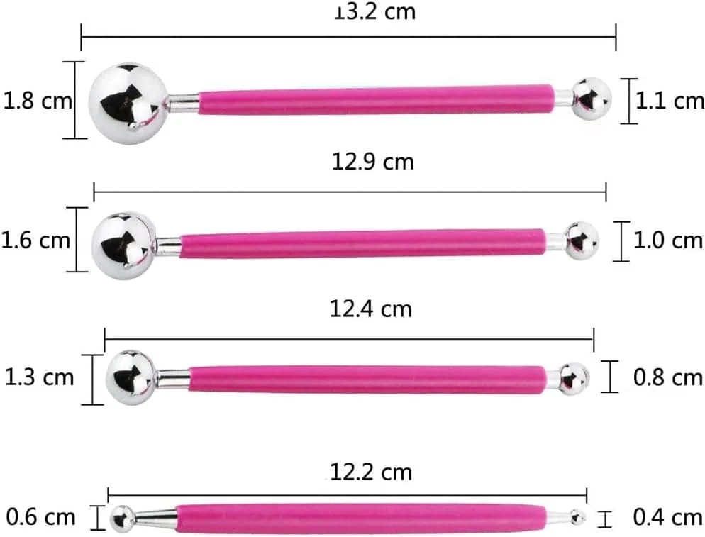 ابزار مجسمه سازی Ecjiuyi، مجموعه 4 عددی ابزار نقطه گذاری استایلوس توپی سرامیکی فلزی دو طرفه و 5 عددی ابزار فرورفتگی گل کاغذی سیلیکونی پلیمری دو طرفه ابزار مجسمه سازی Ecjiuyi، مجموعه 4 عددی ابزار نقطه گذاری استایلوس توپی سرامیکی فلزی دو طرفه و 5 عددی ابزار فرورفتگی گل کاغذی سیلیکونی پلیمری دو طرفه