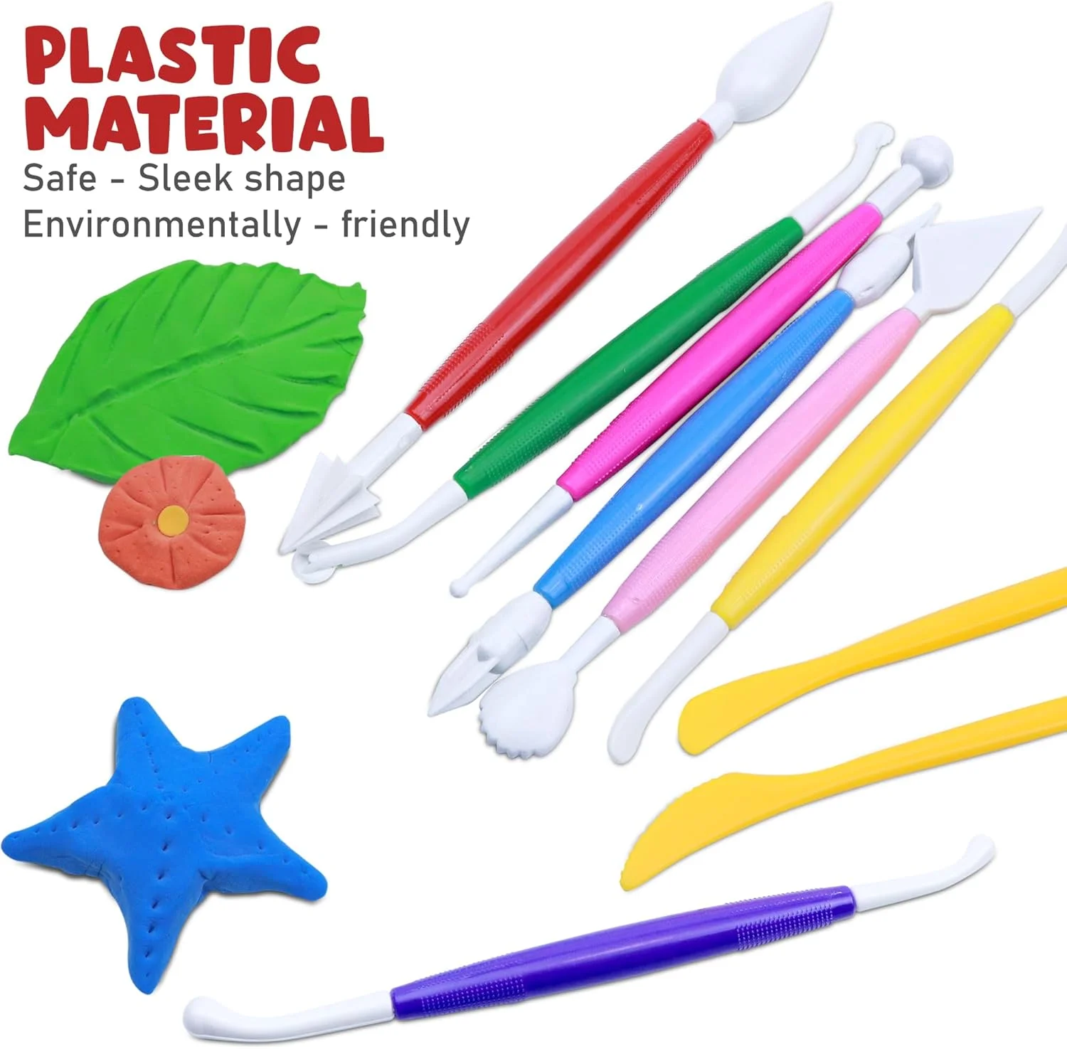 مجموعه ابزار مدل سازی خاک رس DUGATO، مجموعه 17 عددی ابزار سفالگری سرامیکی پلاستیکی، طراحی دو سر، رنگ های متنوع، برای شکل دادن و مجسمه سازی، کیت لوازم تزئینی برای کودکان مبتدی صنایع دستی DIY