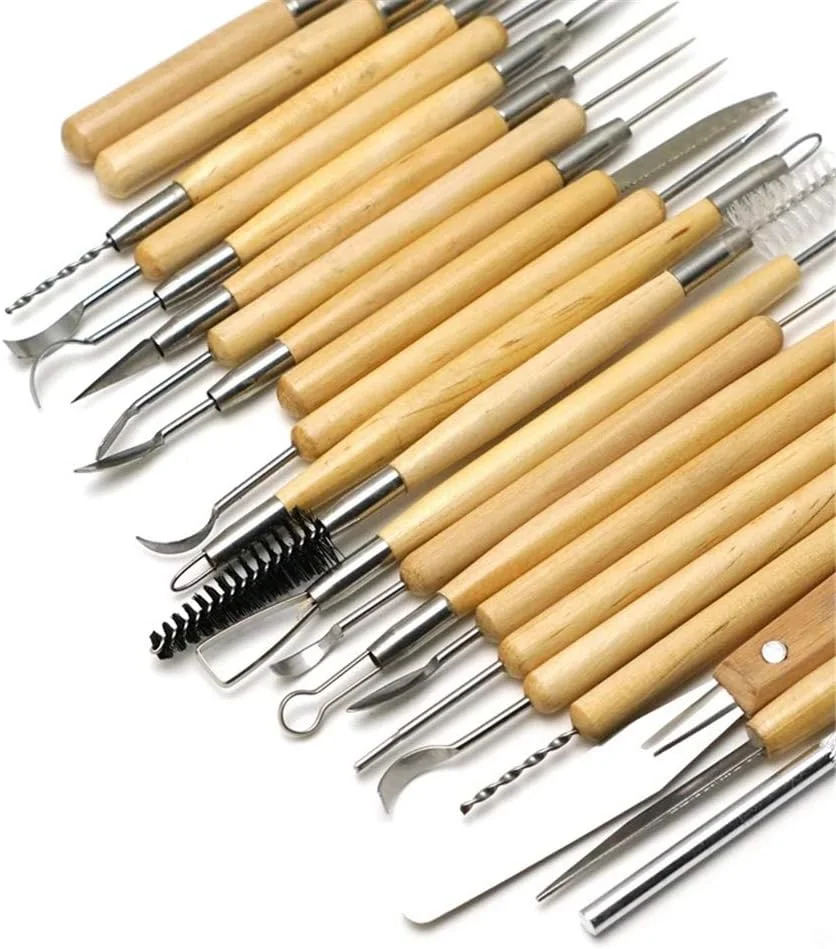 مجموعه 38 عددی ابزار حکاکی سفال چوبی YZJWCJ برای نقاشی روی سنگ، مدل سازی خاک رس سفال، برجسته سازی هنر ناخن DIY
