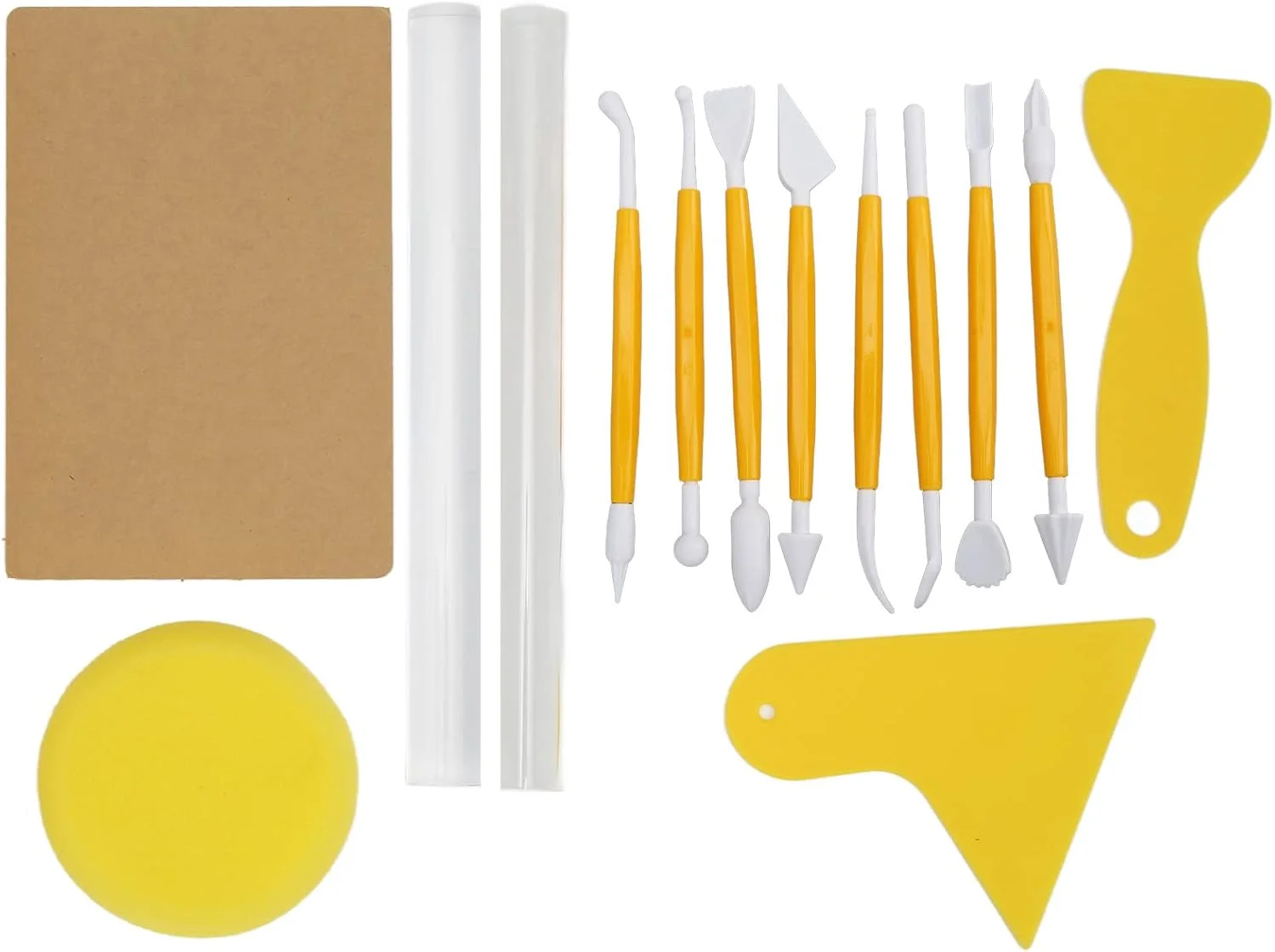 ست 15 عددی ابزار مجسمه سازی خاک رس، مجموعه ابزار مدل سازی مجسمه سازی سفالی آکریلیک چند منظوره قابل حمل برای مجسمه سازی سفال