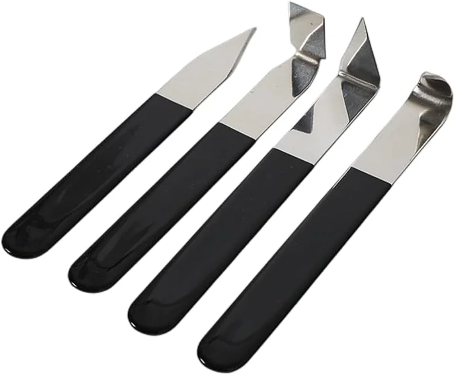 ست 4 عددی چاقوی حکاکی خاک رس فلزی، مجسمه سازی هنر سفالی، مجموعه ابزار سرامیکی برای سفالگری، مجسمه سازی، مدل سازی