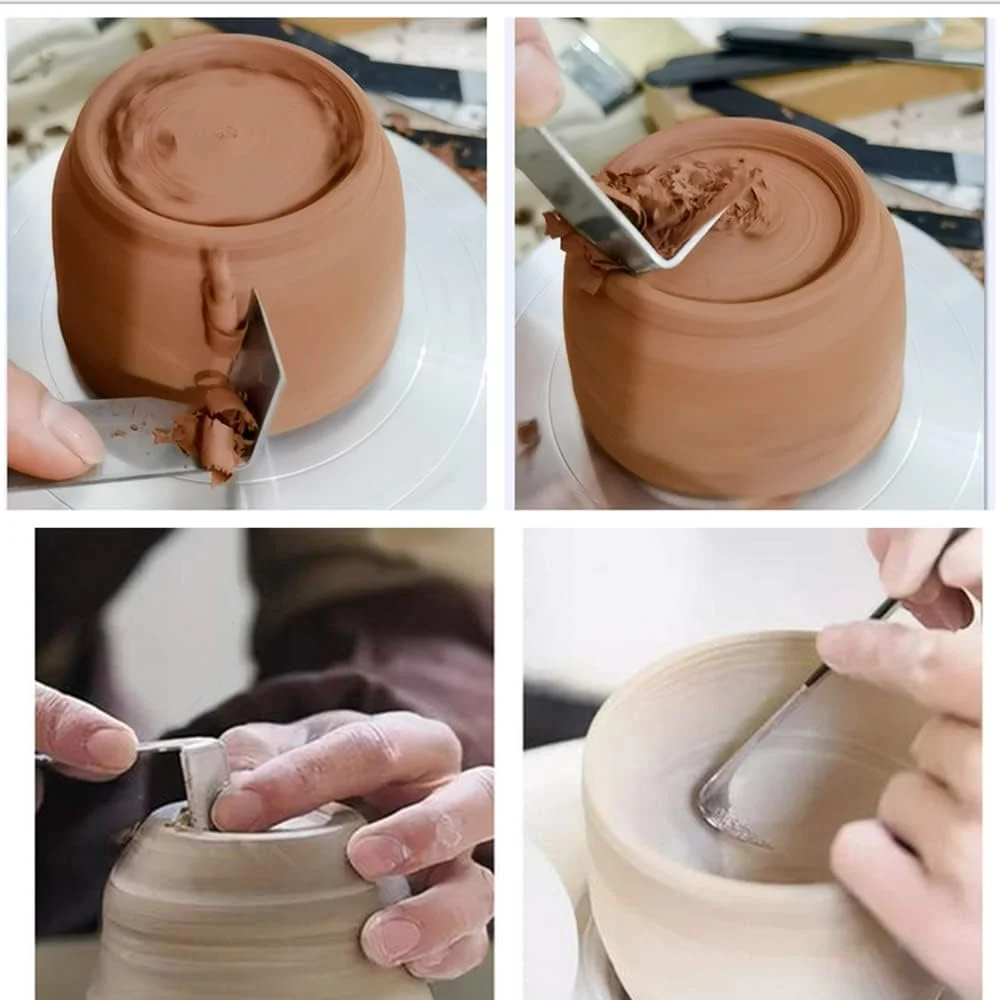 ست 4 عددی چاقوی حکاکی خاک رس فلزی، مجسمه سازی هنر سفالی، مجموعه ابزار سرامیکی برای سفالگری، مجسمه سازی، مدل سازی